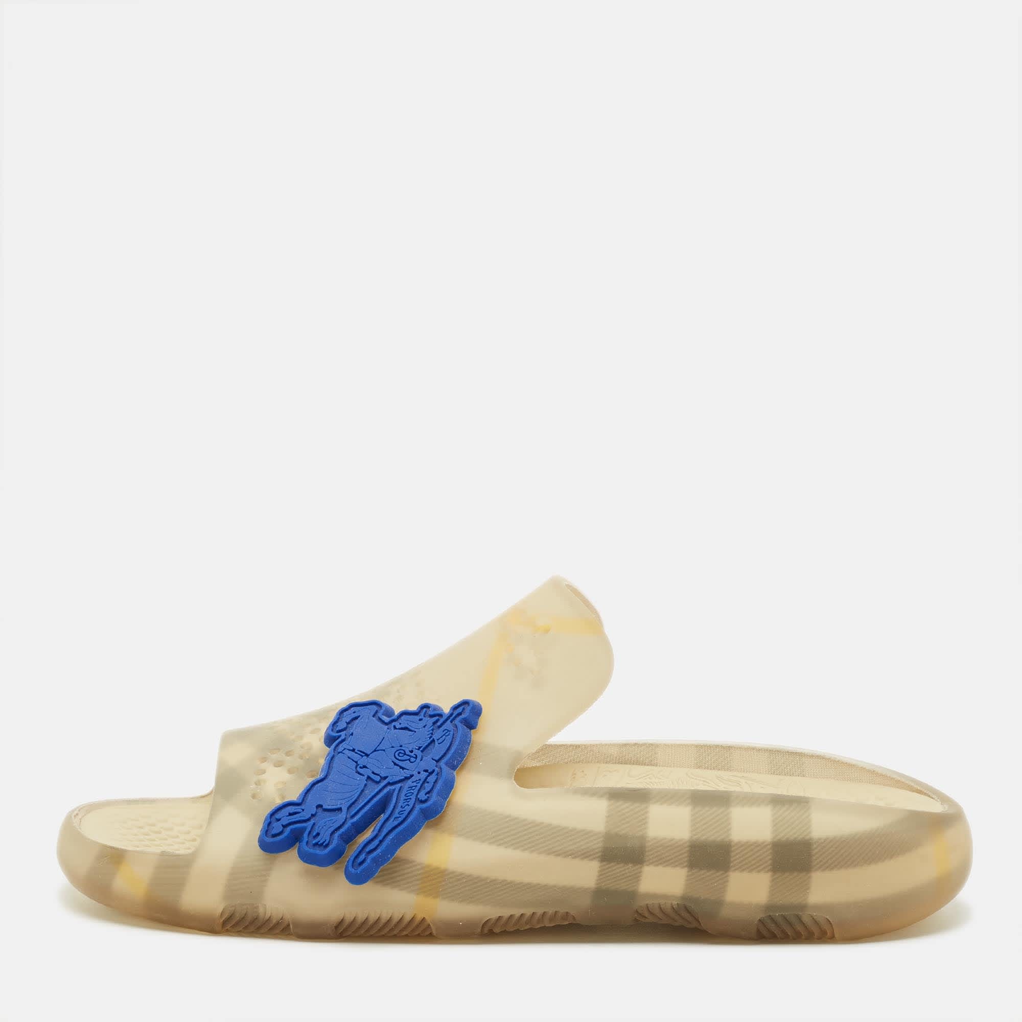 Yellow Size 40 Yellow Haymarket Check Rubber Slide Flats