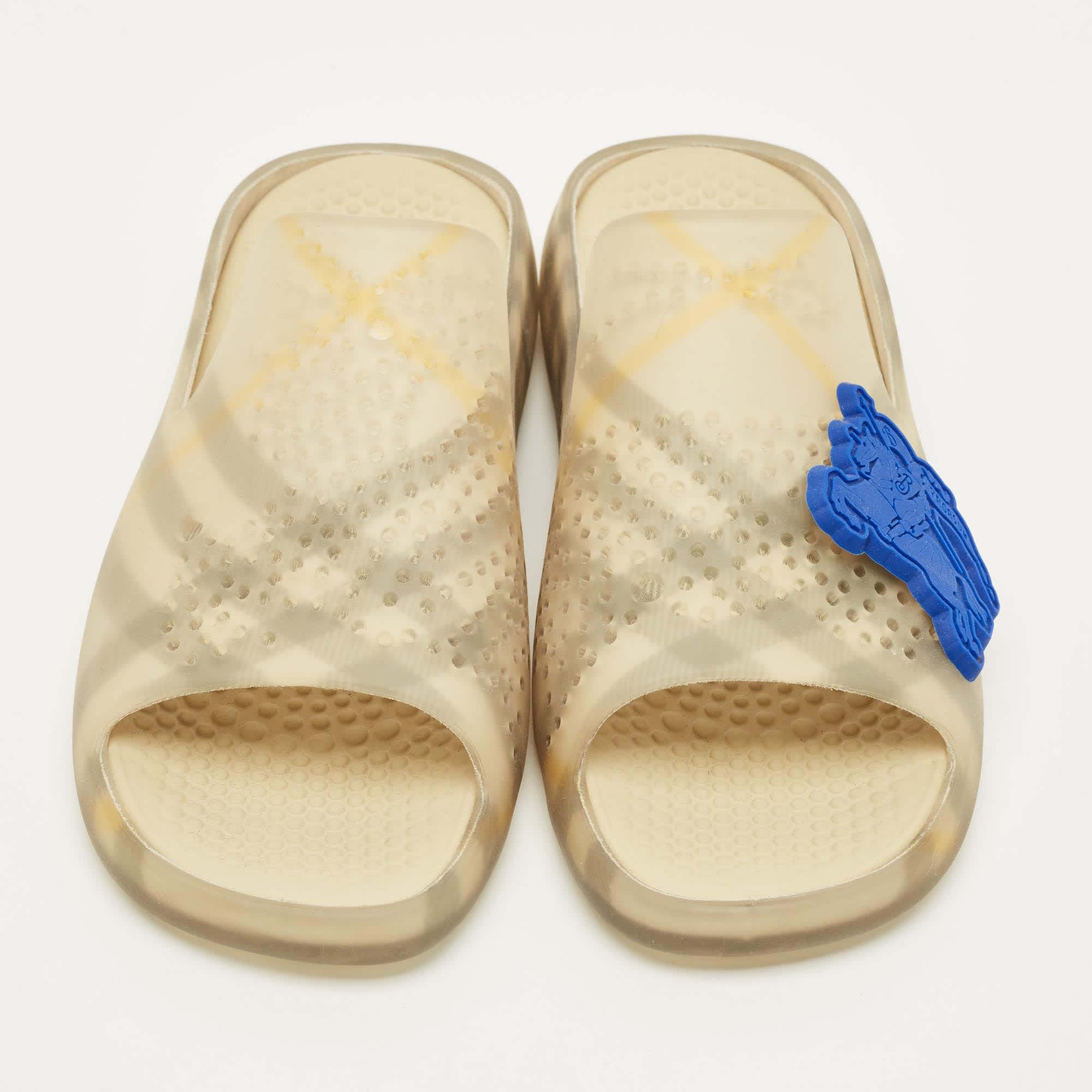 Yellow Size 40 Yellow Haymarket Check Rubber Slide Flats