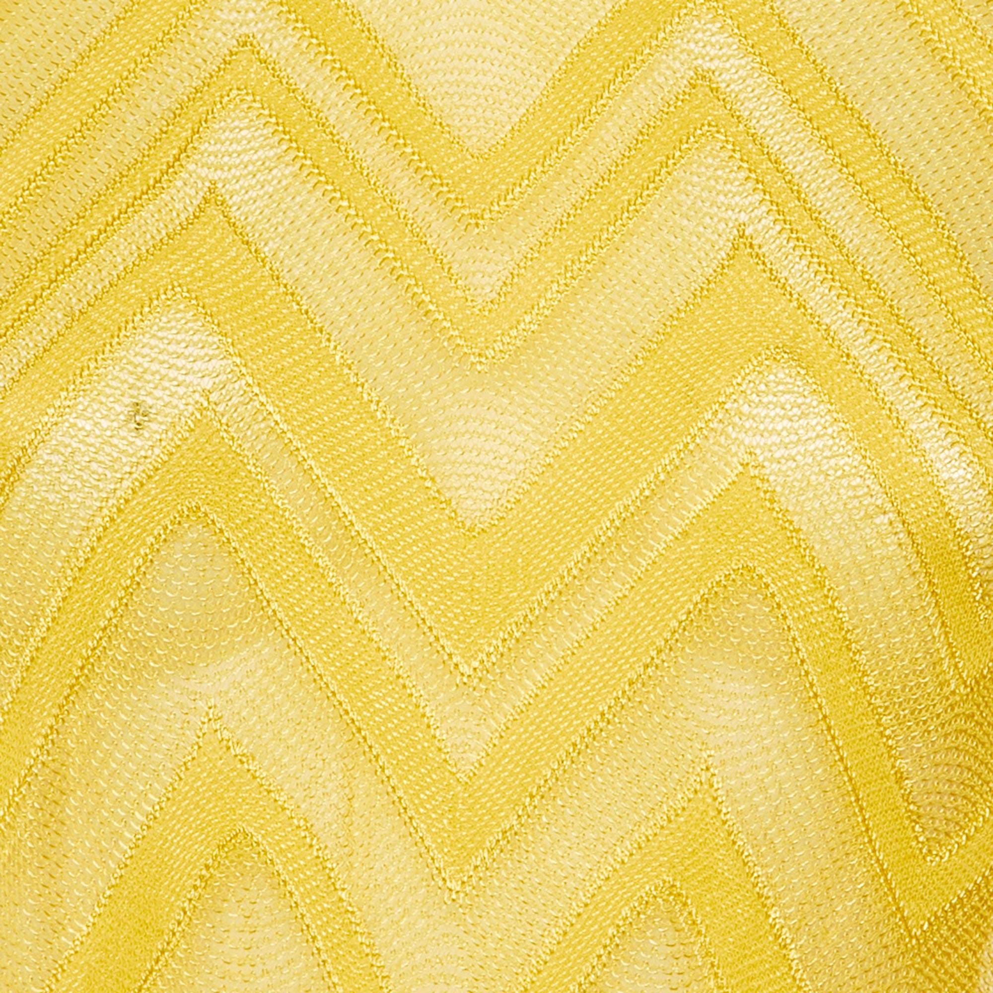 M Missoni Yellow Chevron Knit Sheer Top