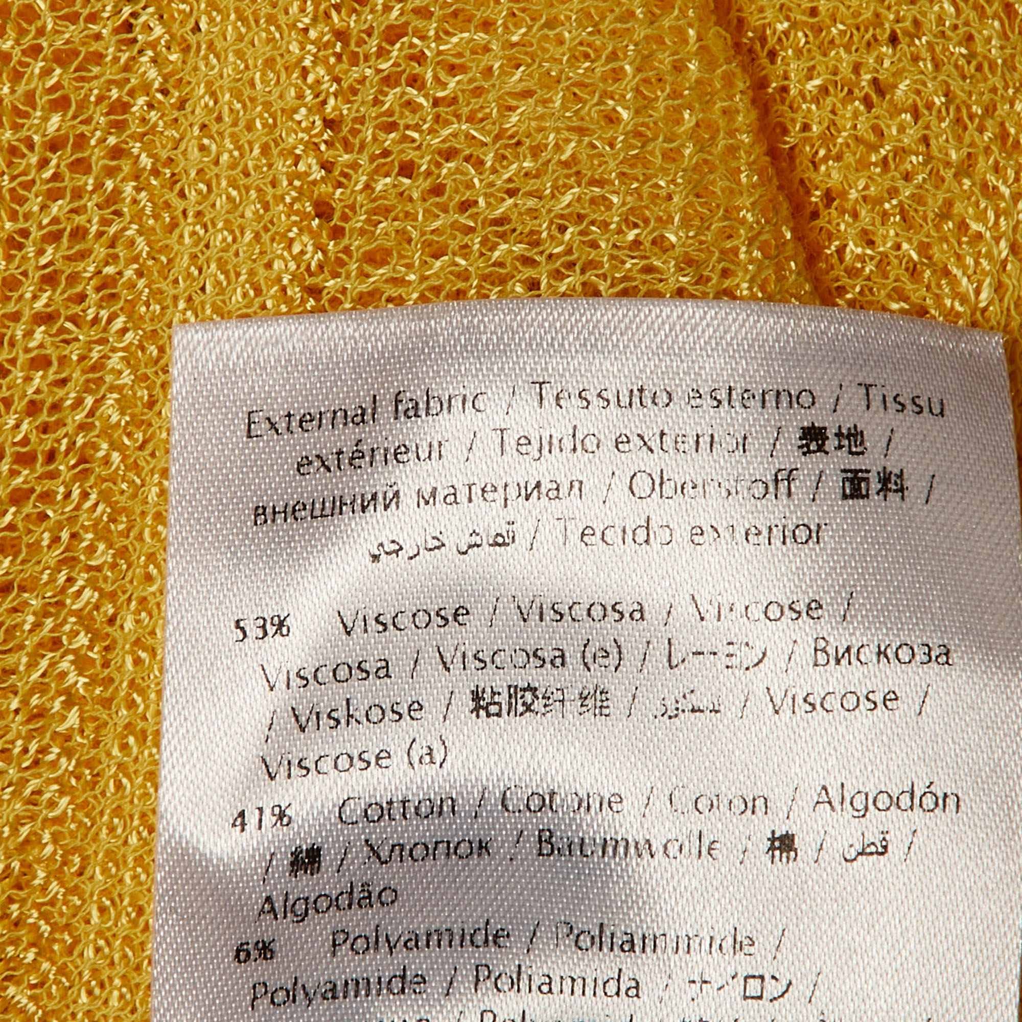 M Missoni Yellow Chevron Knit Sheer Top