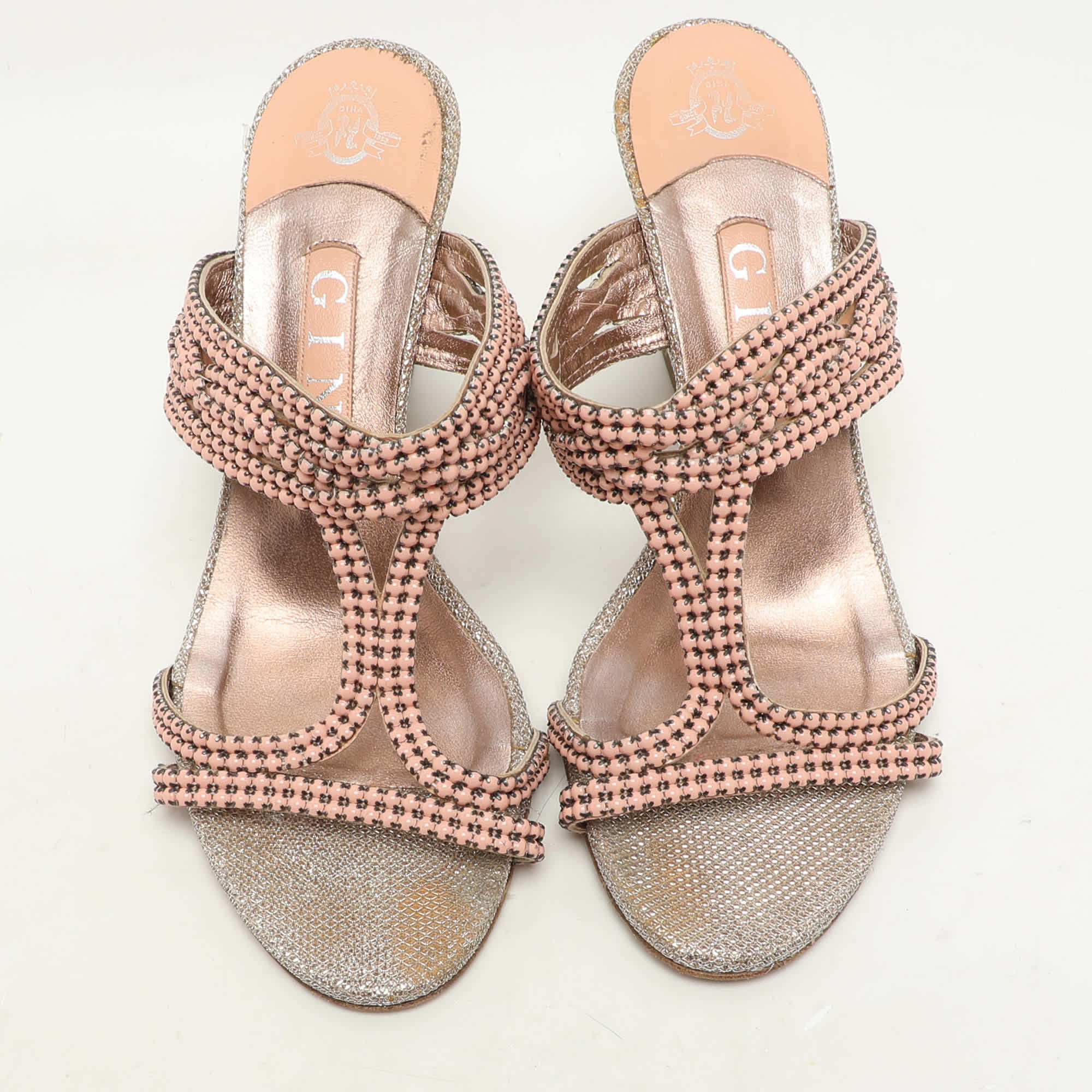 Gina Pink Beads Embellished Wedge Sandals