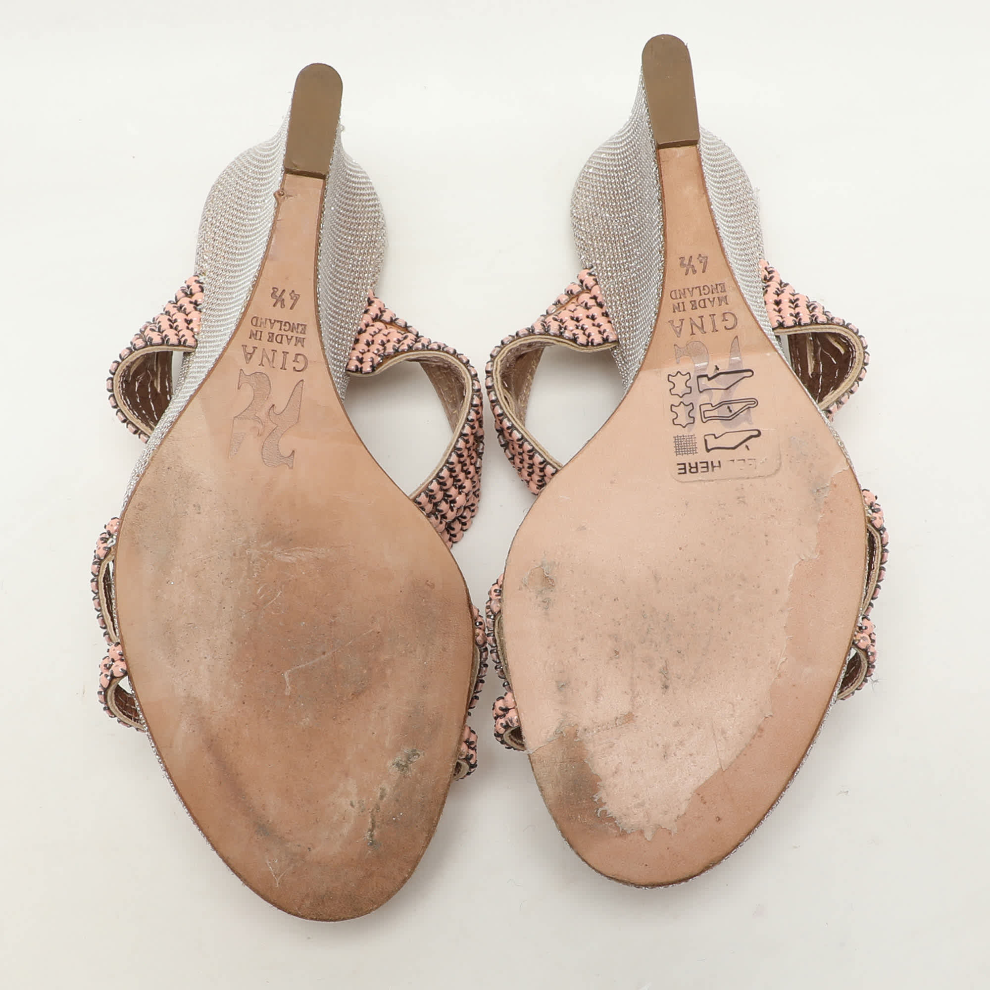 Gina Pink Beads Embellished Wedge Sandals
