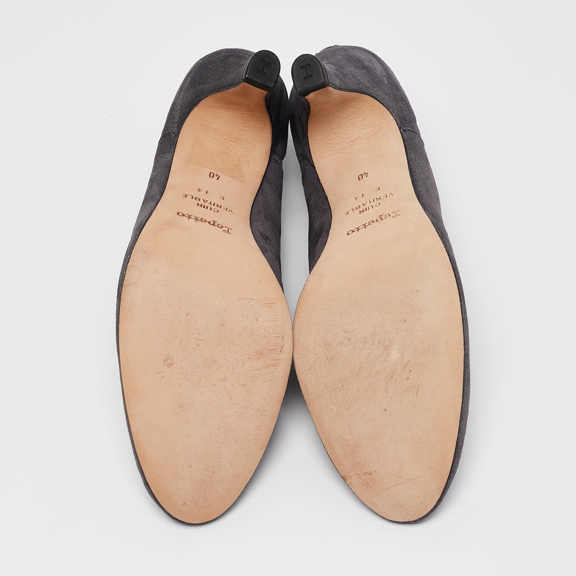 Repetto Metallic Grey Suede Ankle Booties