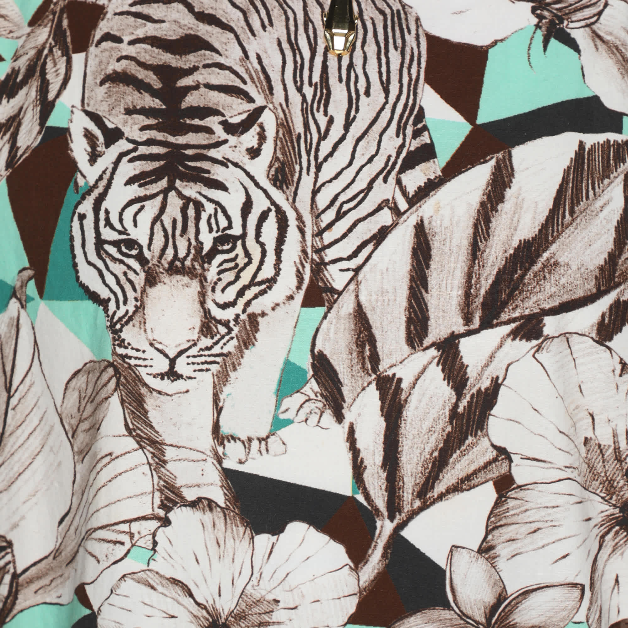 BLEND Multicolor Cotton Blend Jungle Print Top