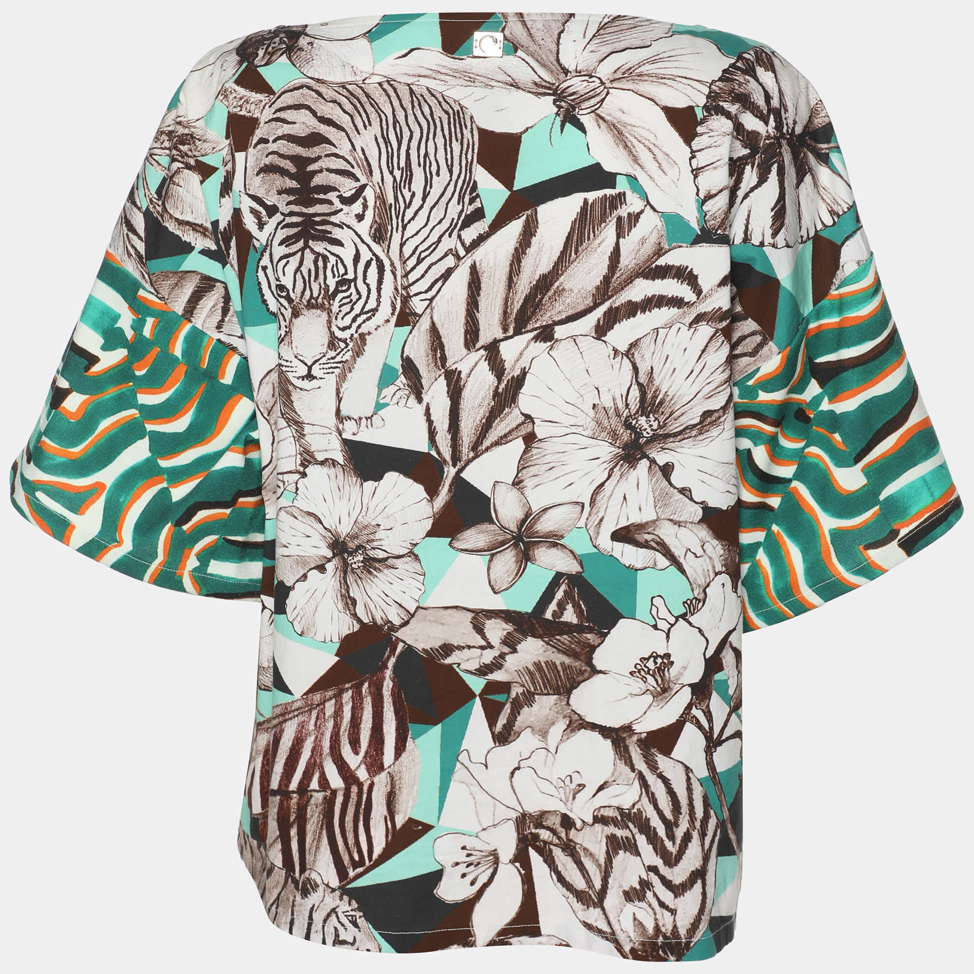 BLEND Multicolor Cotton Blend Jungle Print Top