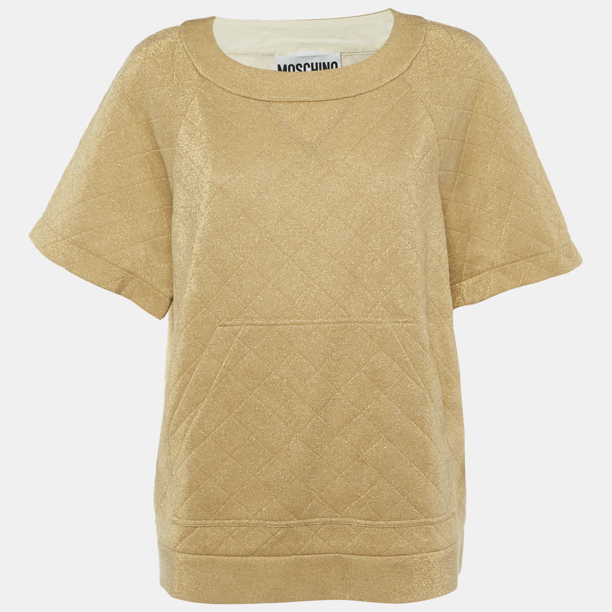 Couture Gold Metallic Quilted Knit Top