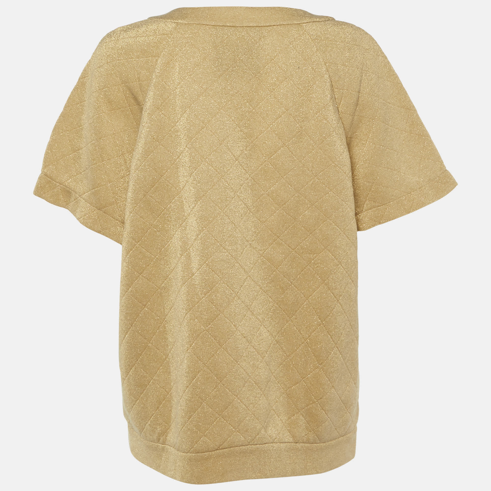Couture Gold Metallic Quilted Knit Top