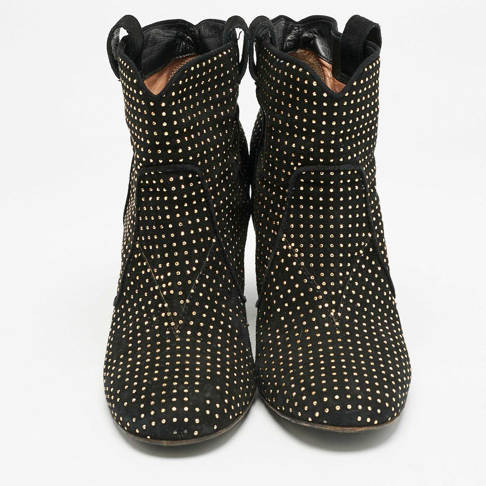 Laurence Dacade Black Suede Pete Studded Ankle Boots