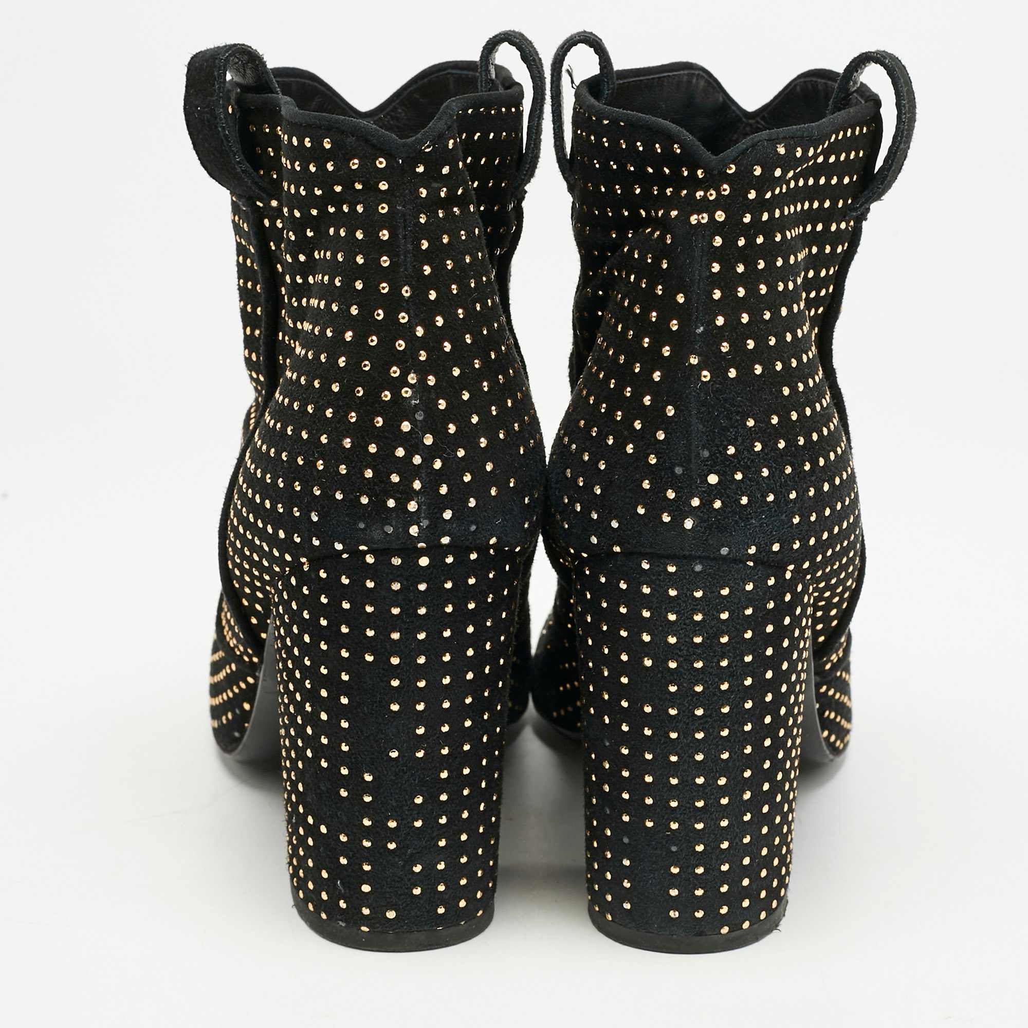 Laurence Dacade Black Suede Pete Studded Ankle Boots