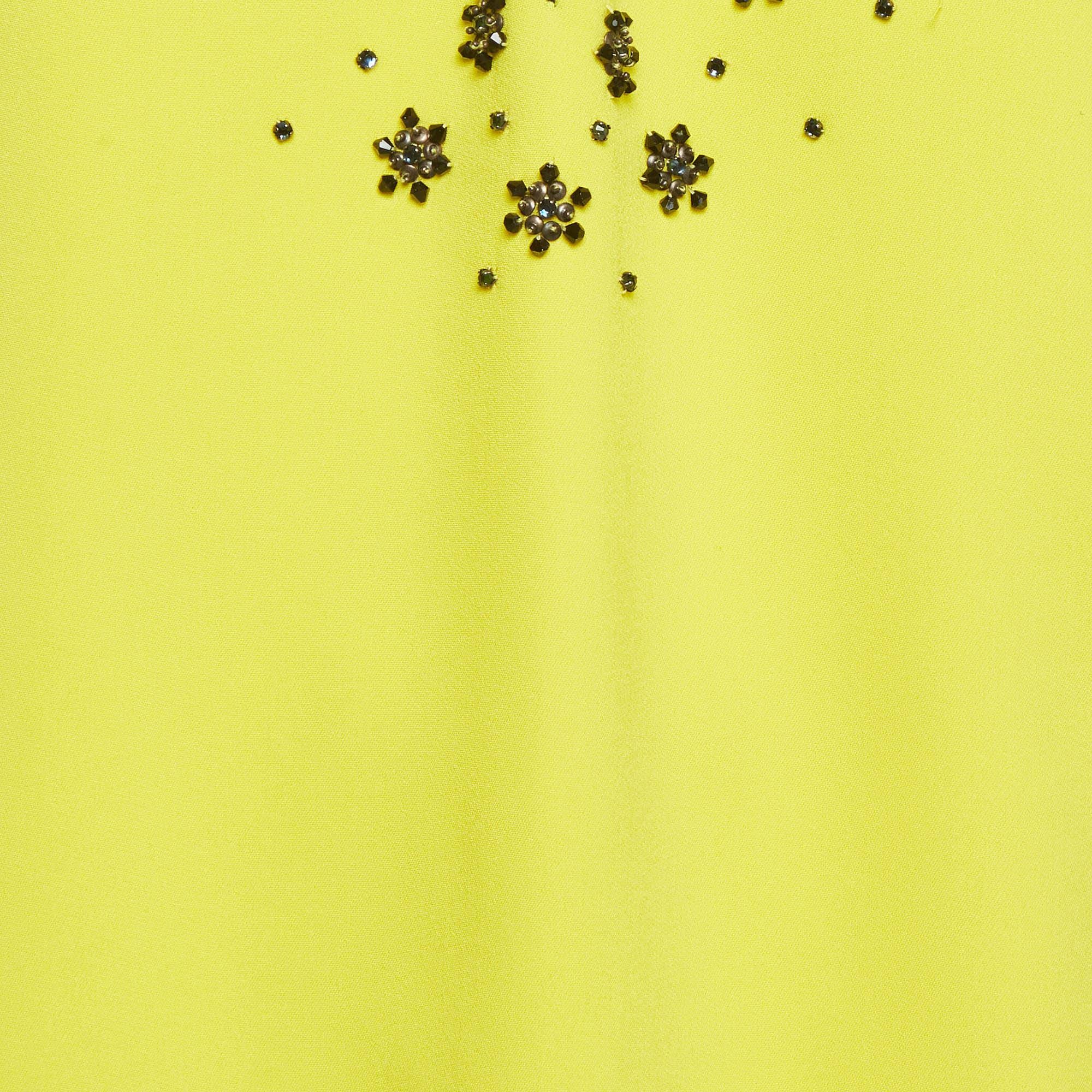 Yellow Etro Yellow Embellished Crepe Sleeveless Top
