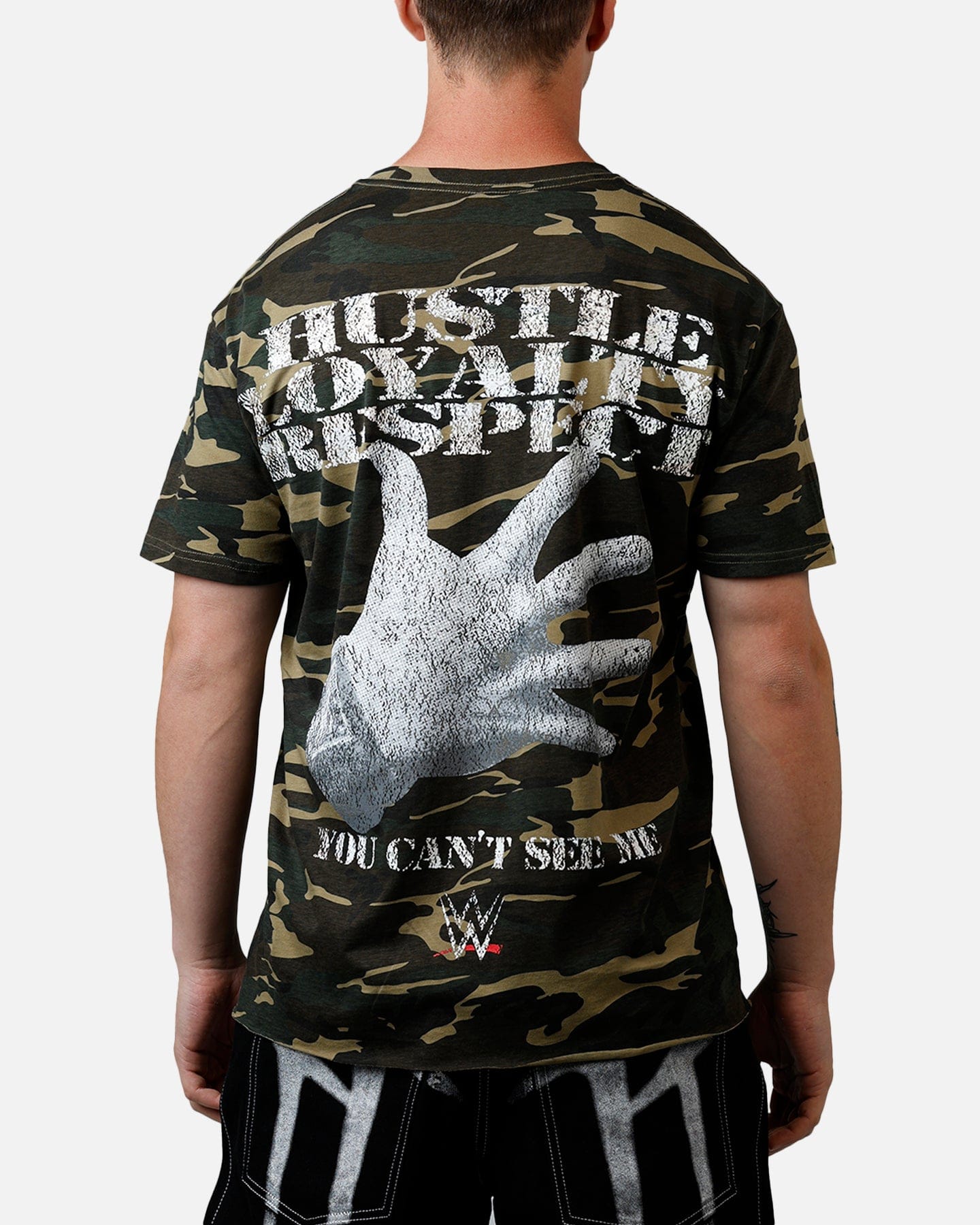 Vintage Culture Kings x WWE John Cena Ruthless Aggression Vintage T - Shirt Woodland Camo