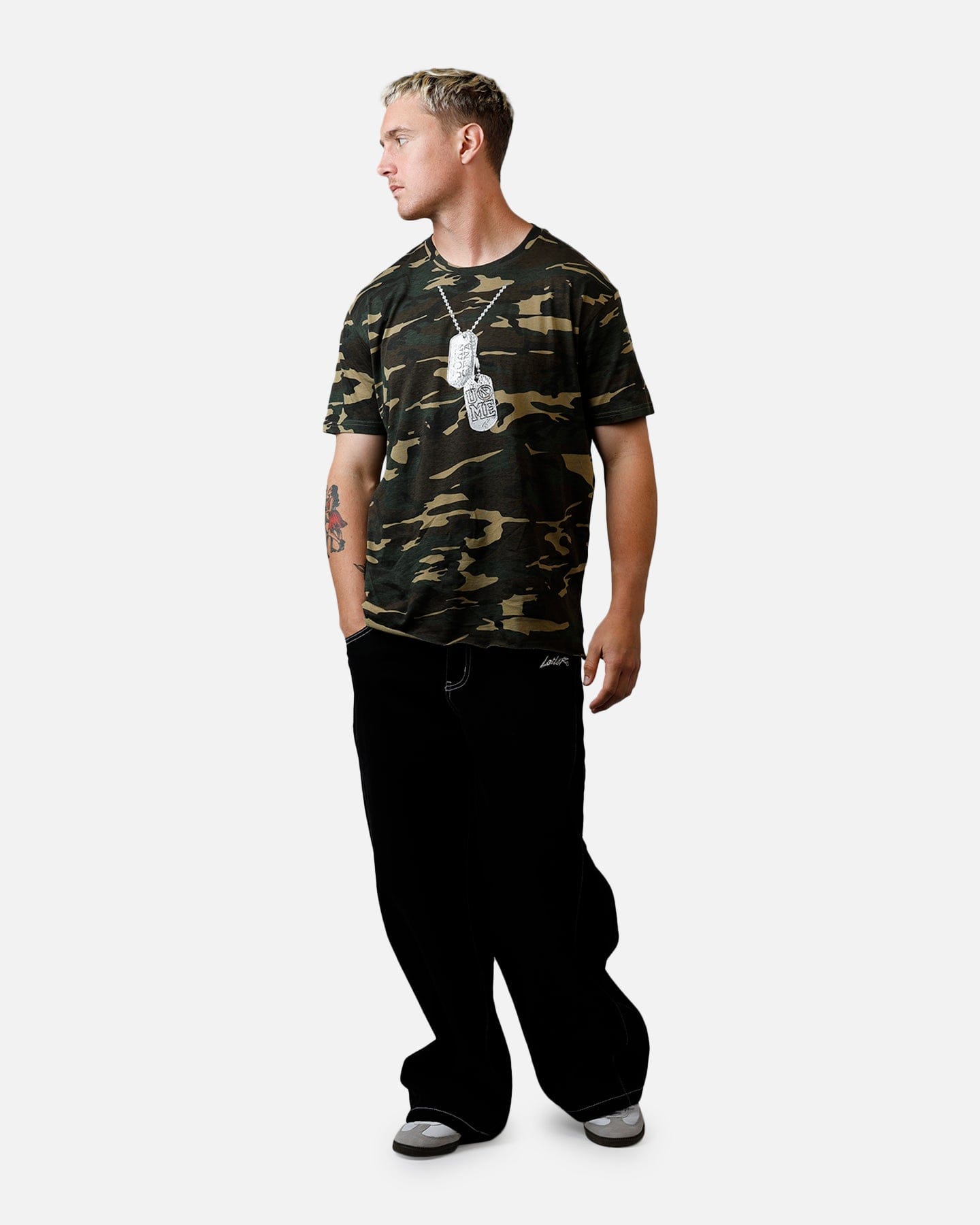 Vintage Culture Kings x WWE John Cena Ruthless Aggression Vintage T - Shirt Woodland Camo
