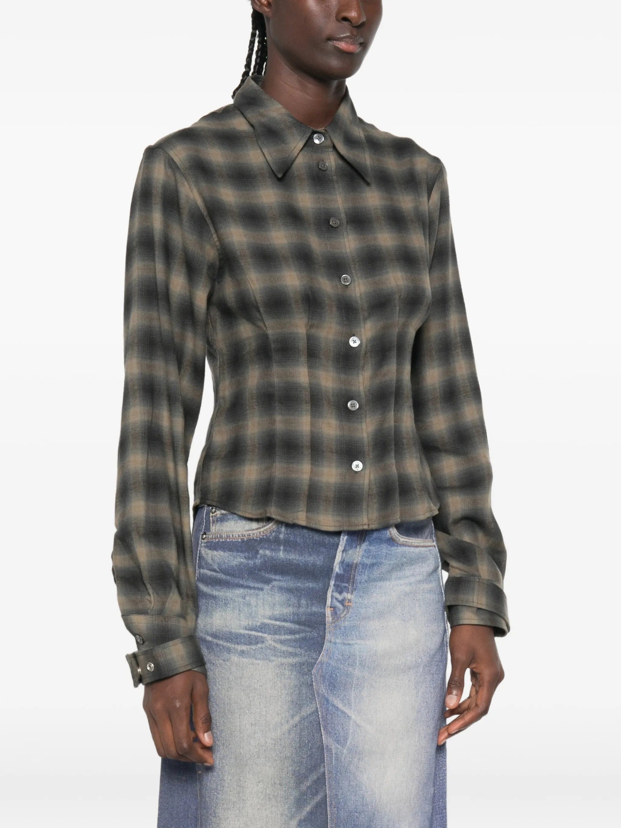 OUR Legacy Envelop check - print shirt