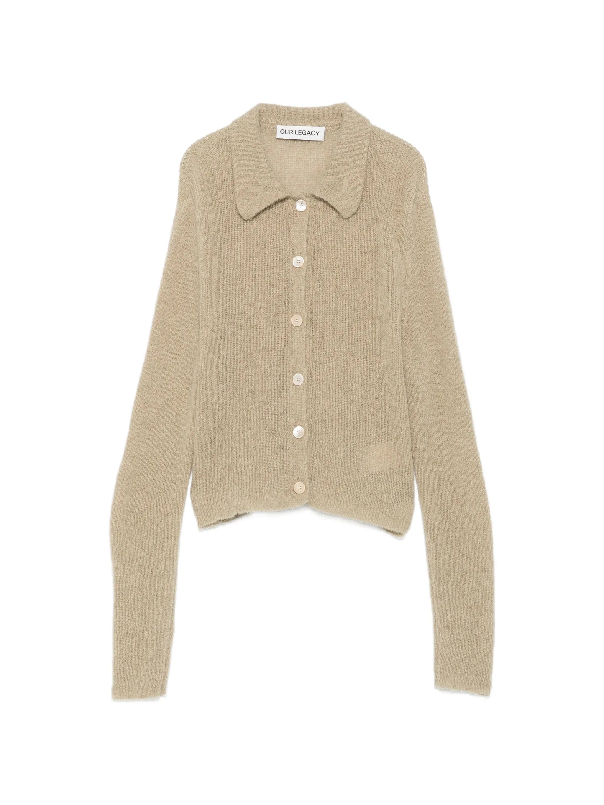 OUR Legacy fuzzy - knit collared cardigan