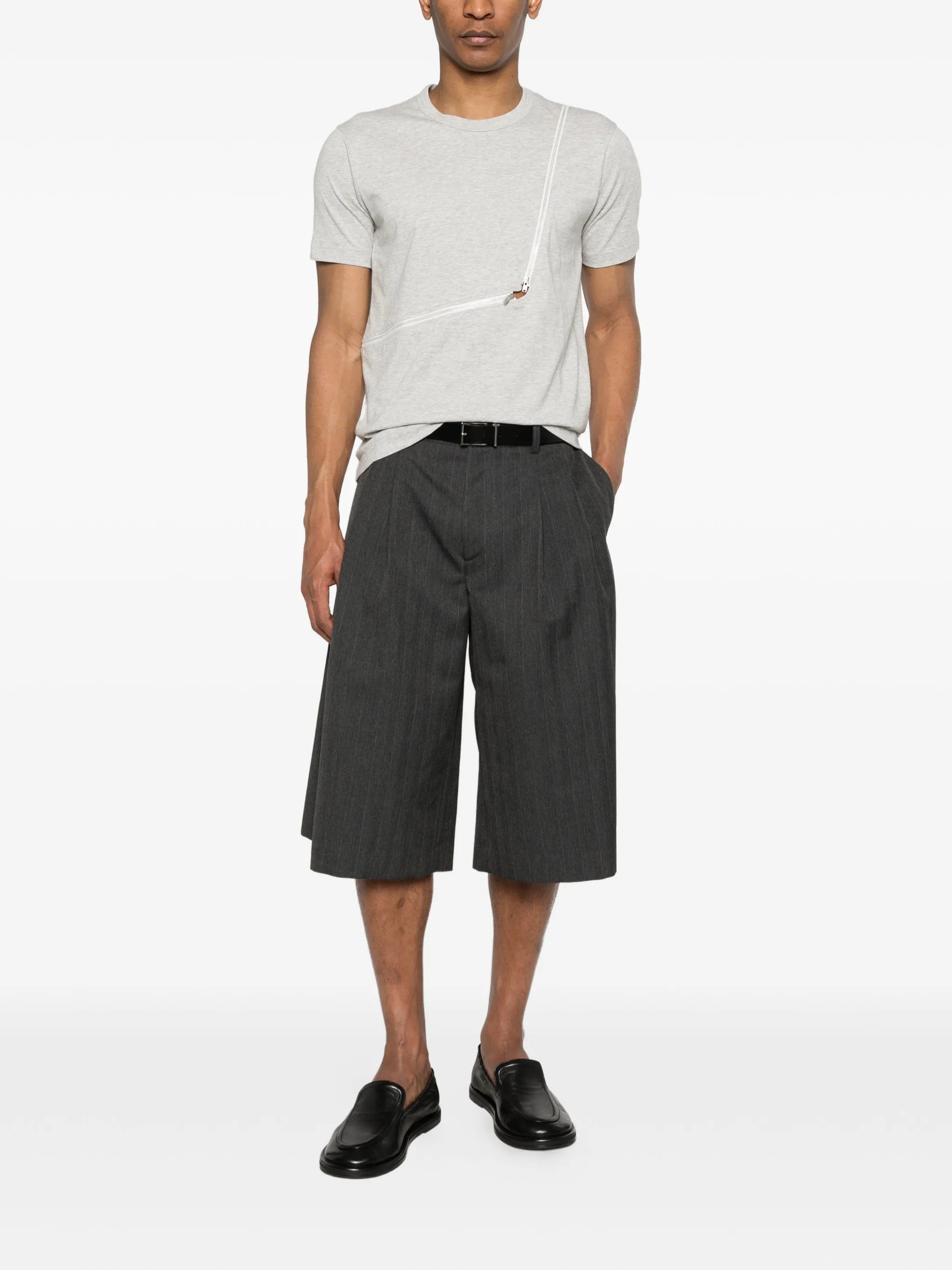 Comme des Garçons Shirt zip - detail cotton T - shirt