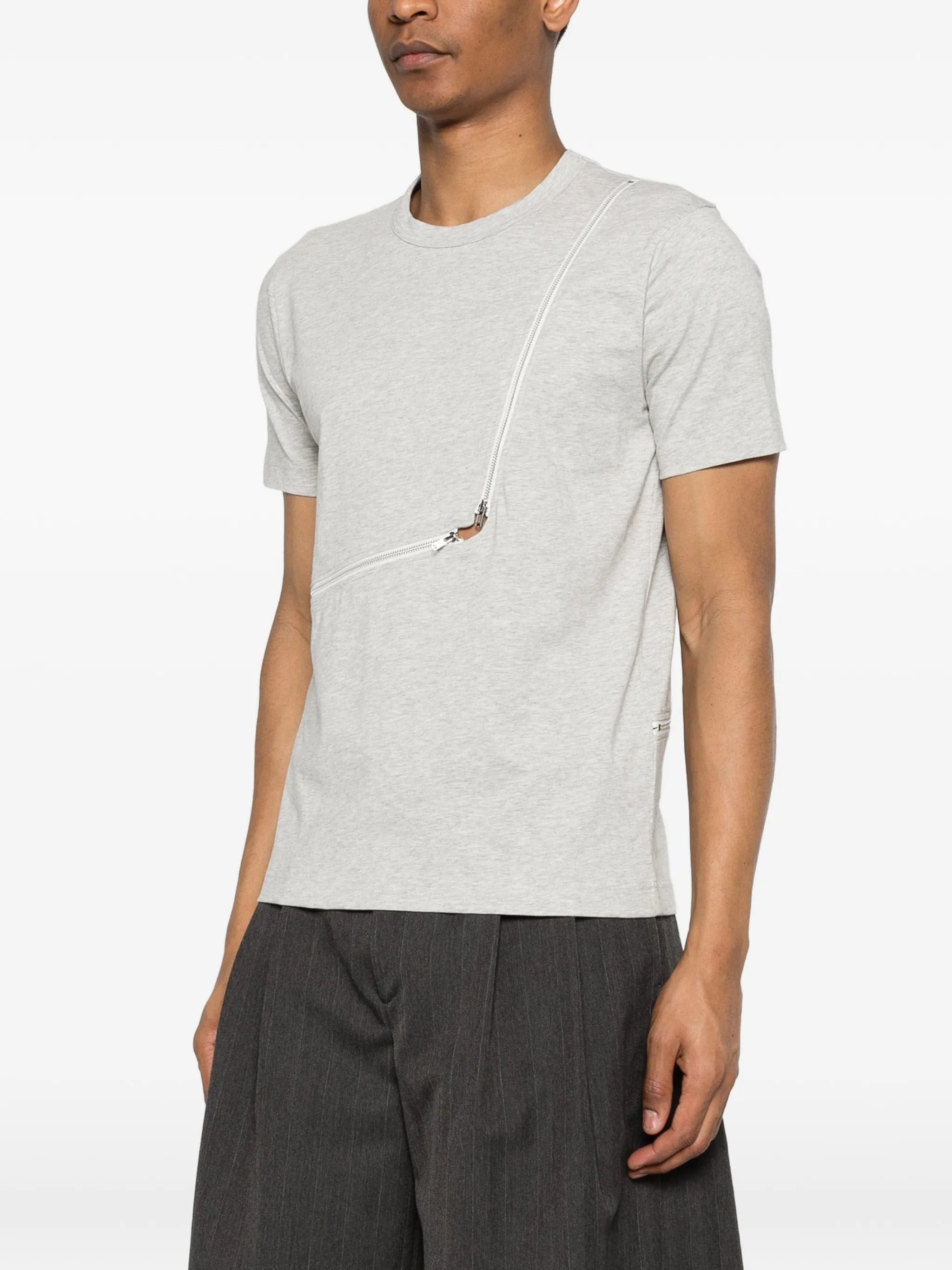 Comme des Garçons Shirt zip - detail cotton T - shirt