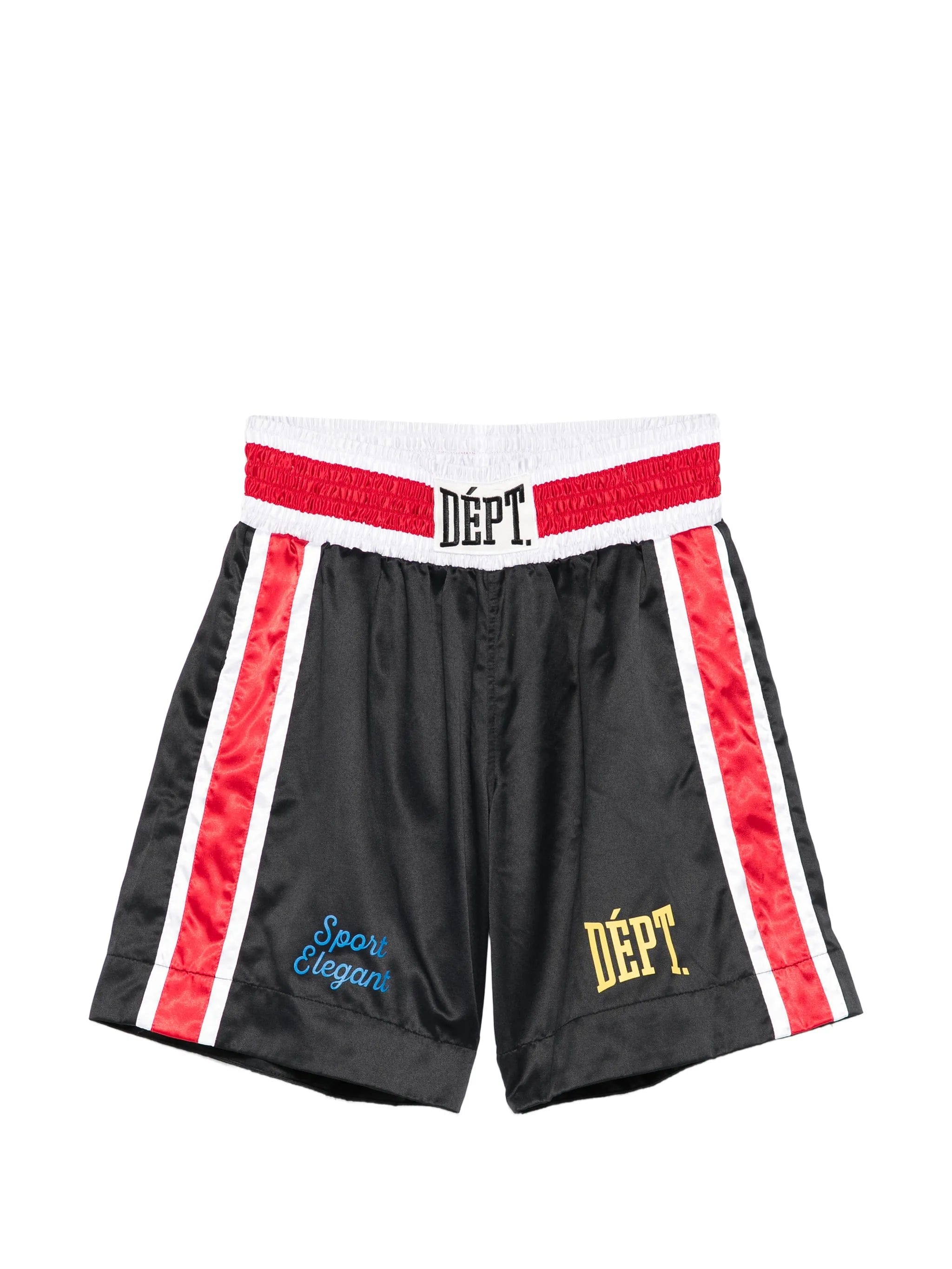 Gallery DEPT. logo - patch side - stripe boxing shorts