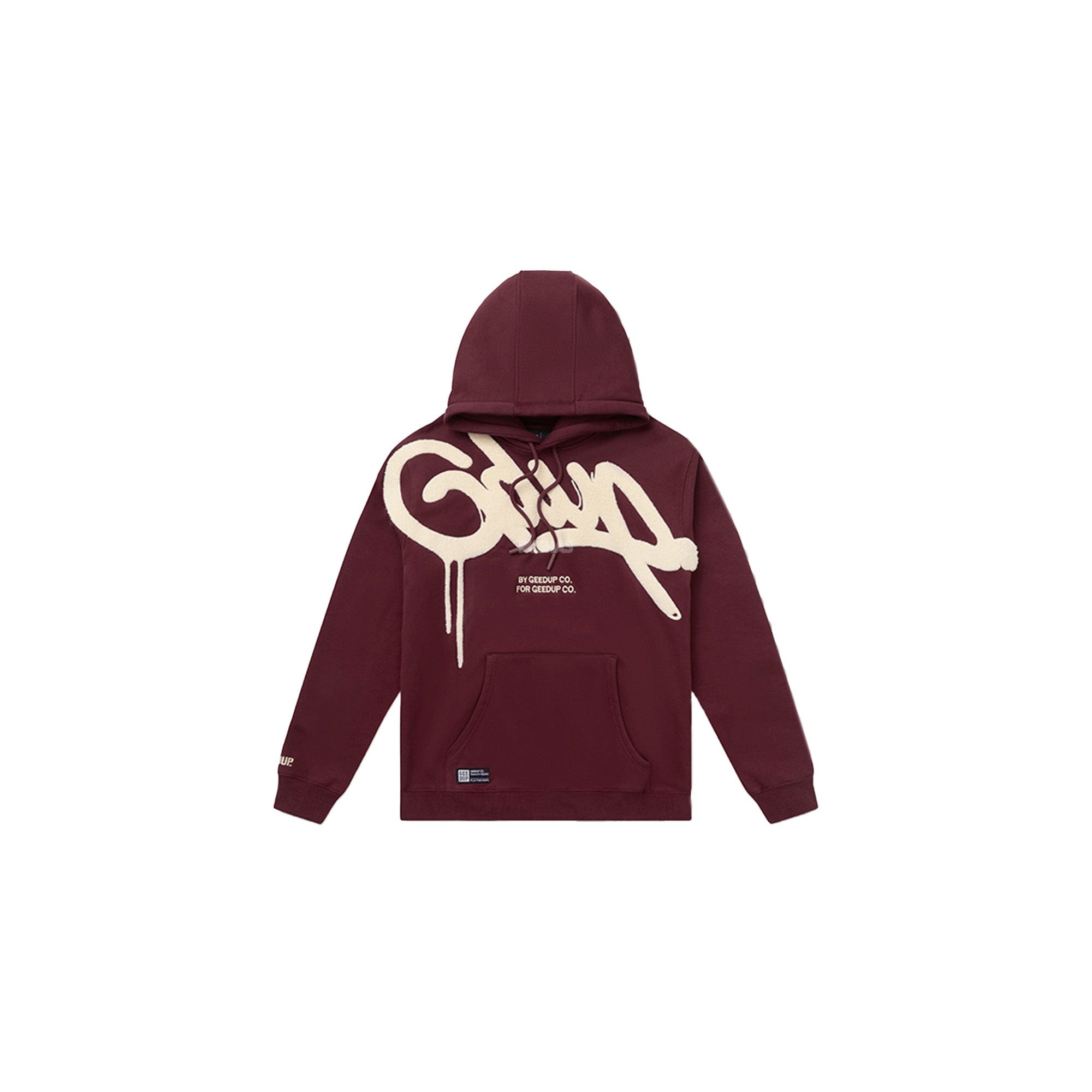 Geedup Handstyle Hoodie Maroon / Cream (2024)