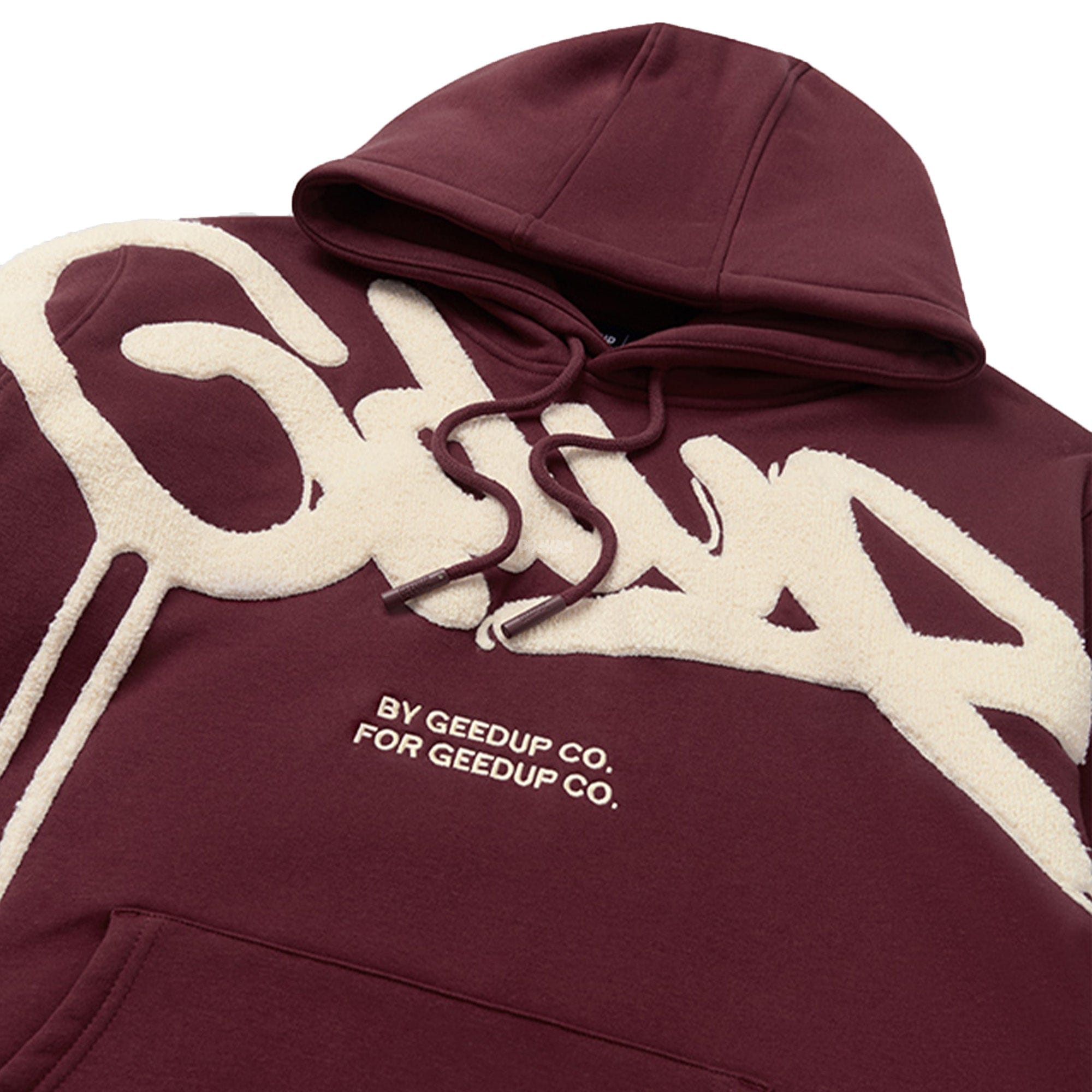 Geedup Handstyle Hoodie Maroon / Cream (2024)