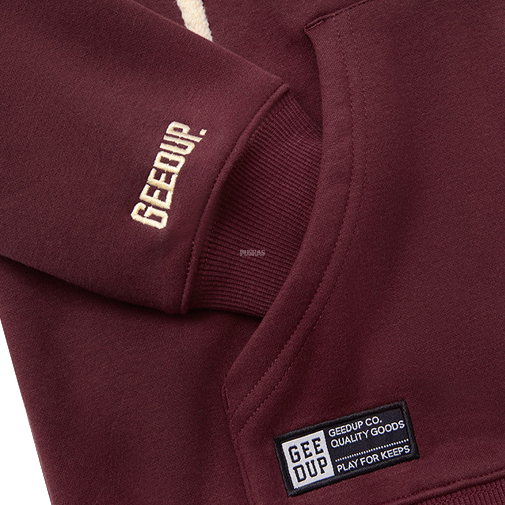 Geedup Handstyle Hoodie Maroon / Cream (2024)