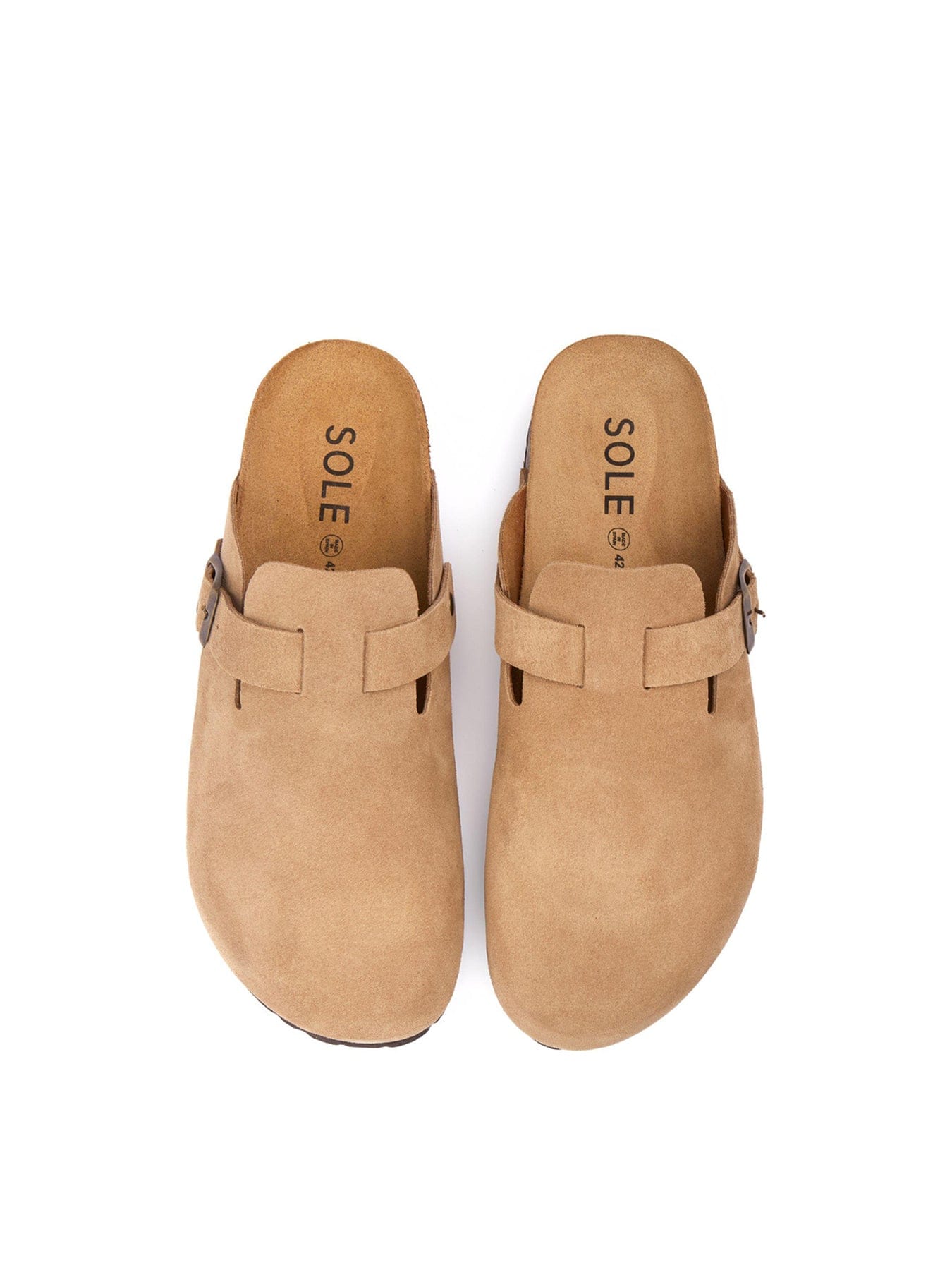 Sole Nye Footbed Suede Mules Brown
