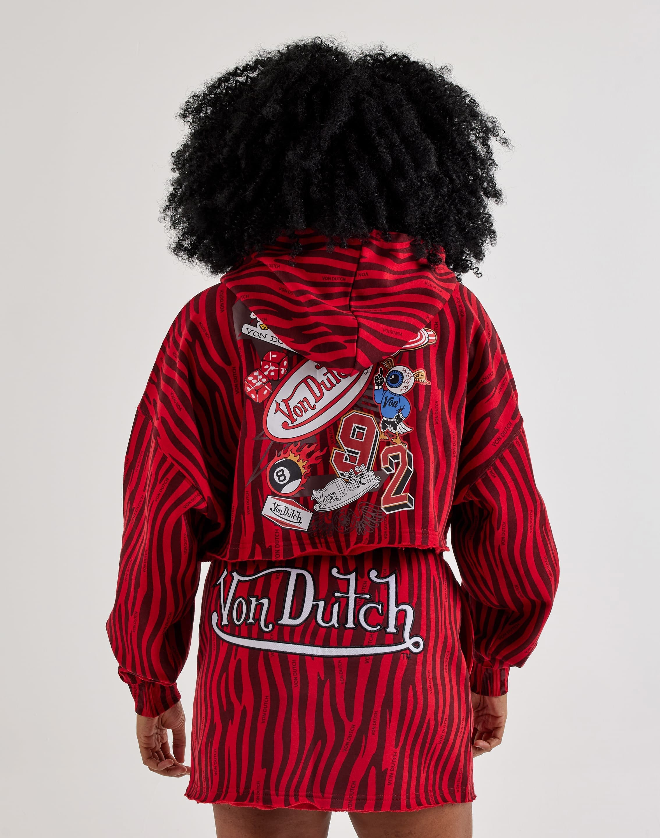 Von Dutch Raw Edge Full - Zip Fleece Hoodie