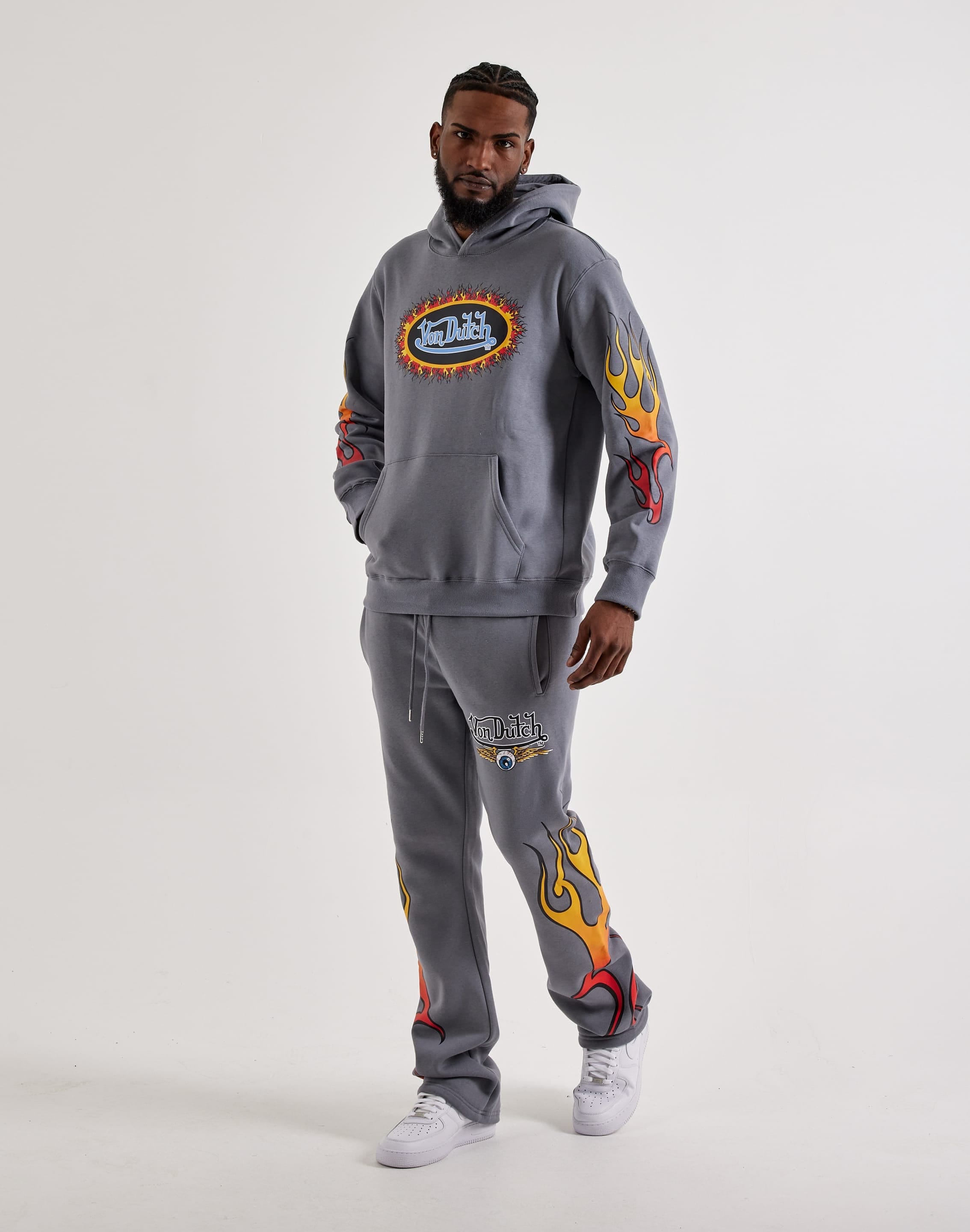 Von Dutch Flame Logo Fleece Hoodie