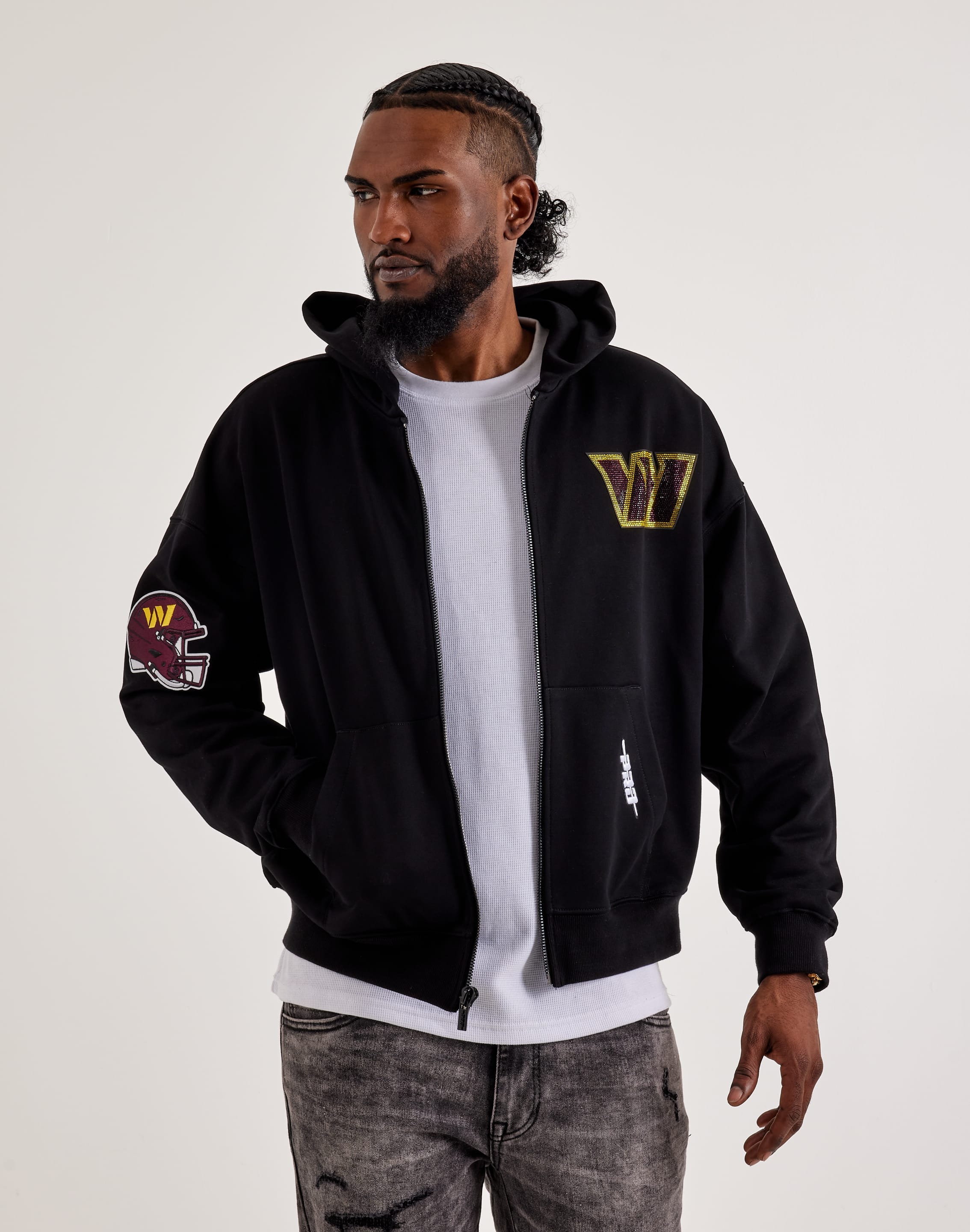 Pro Standard Washington Commanders Rhinestone - Zip - Up Hoodie