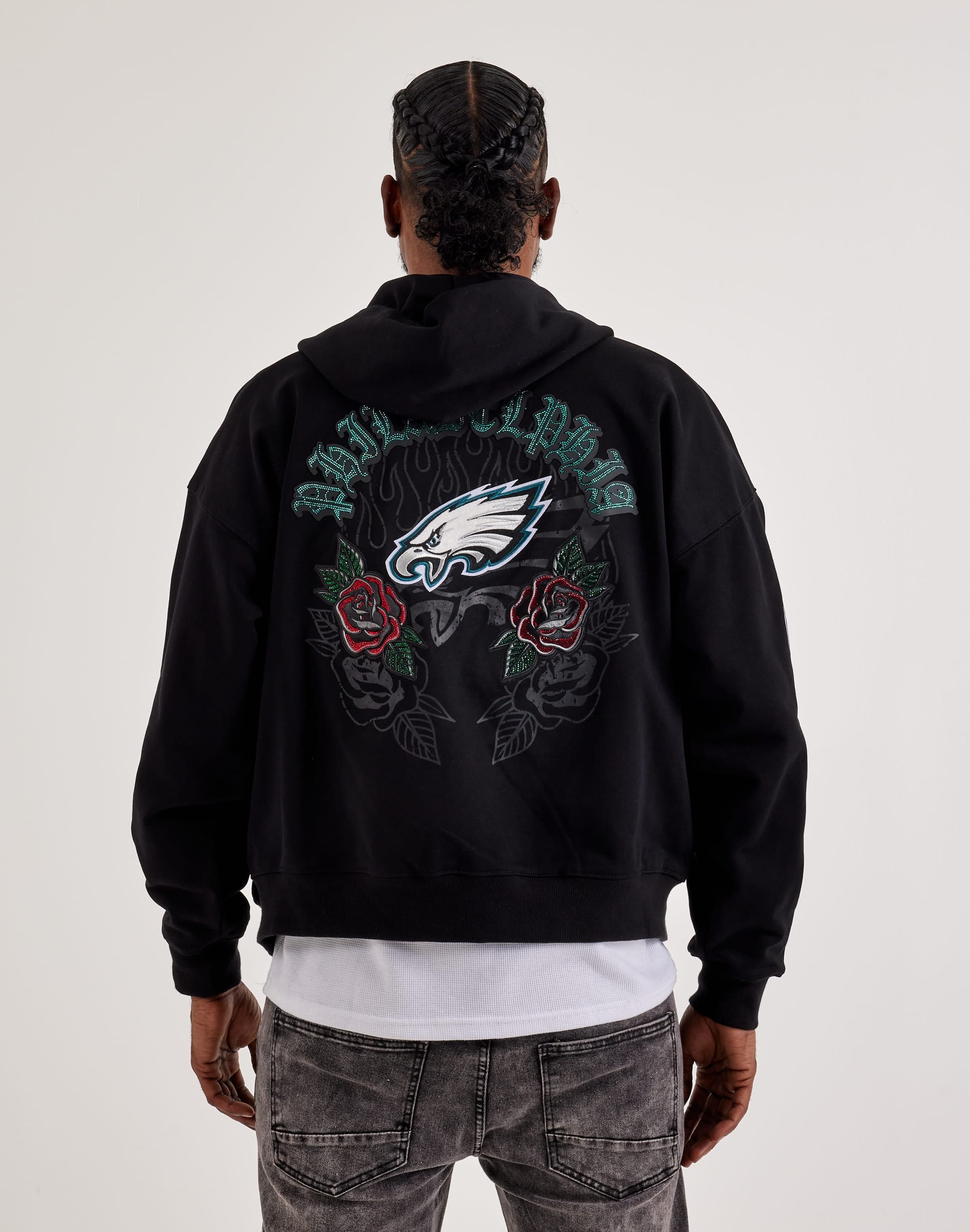 Pro Standard Philadelphia Eagles Rhinestone Zip - Up Hoodie