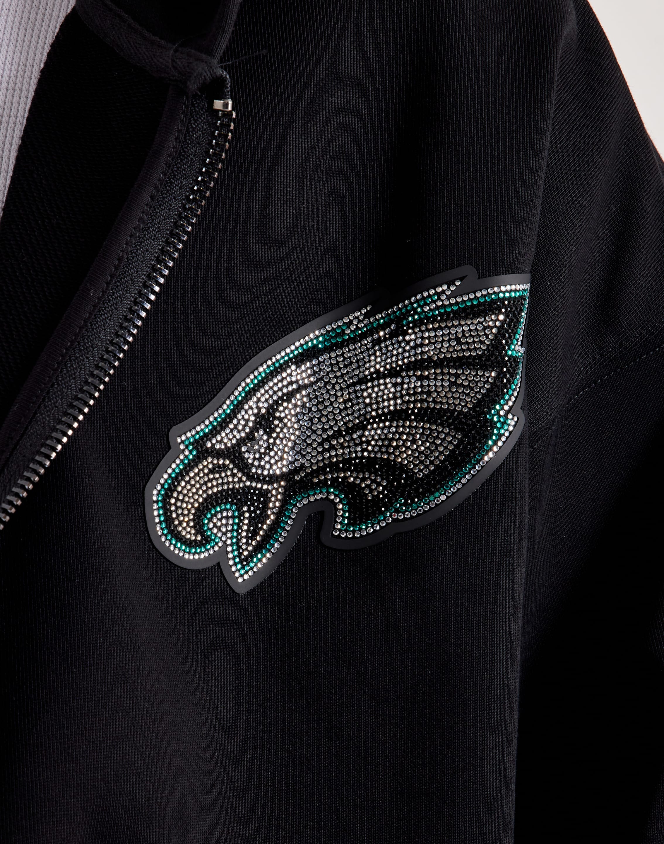 Pro Standard Philadelphia Eagles Rhinestone Zip - Up Hoodie