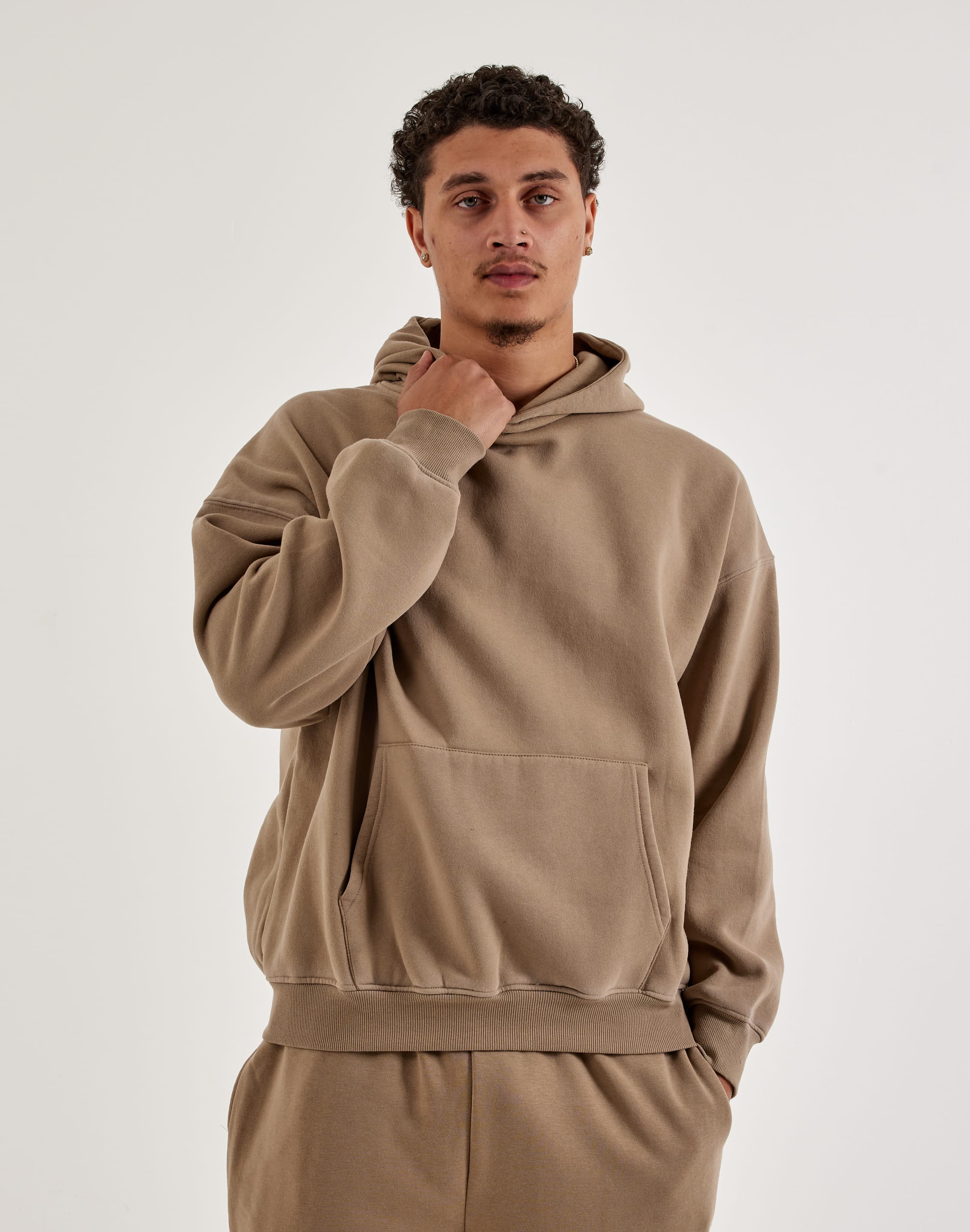 DH Essentials Acid Wash Fleece Pullover Hoodie