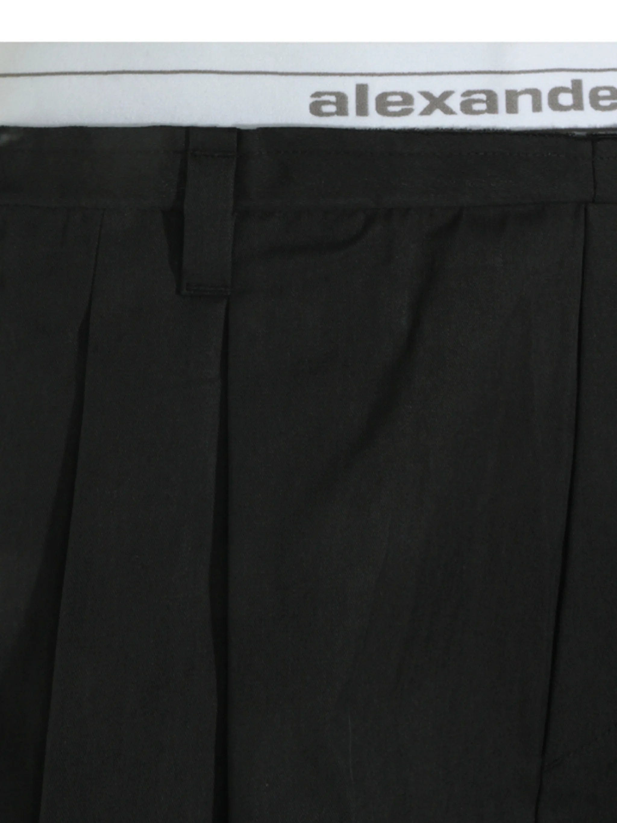 Alexander Wang logo - waistband pleated shorts