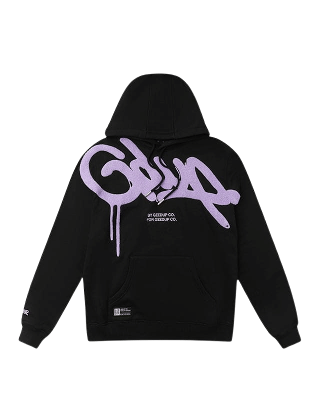 Geedup Handstyle Hoodie Black Lavender