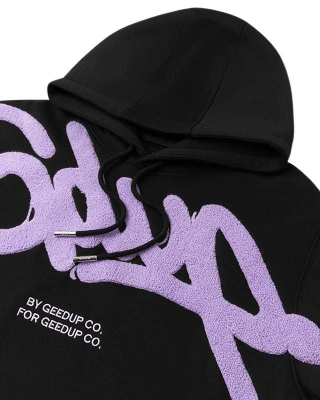Geedup Handstyle Hoodie Black Lavender