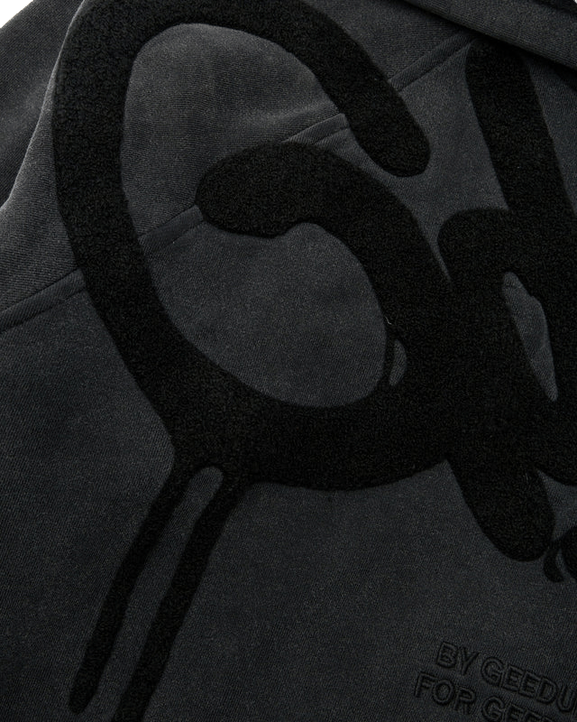 Geedup Handstyle Hoodie Vintage Washed Black