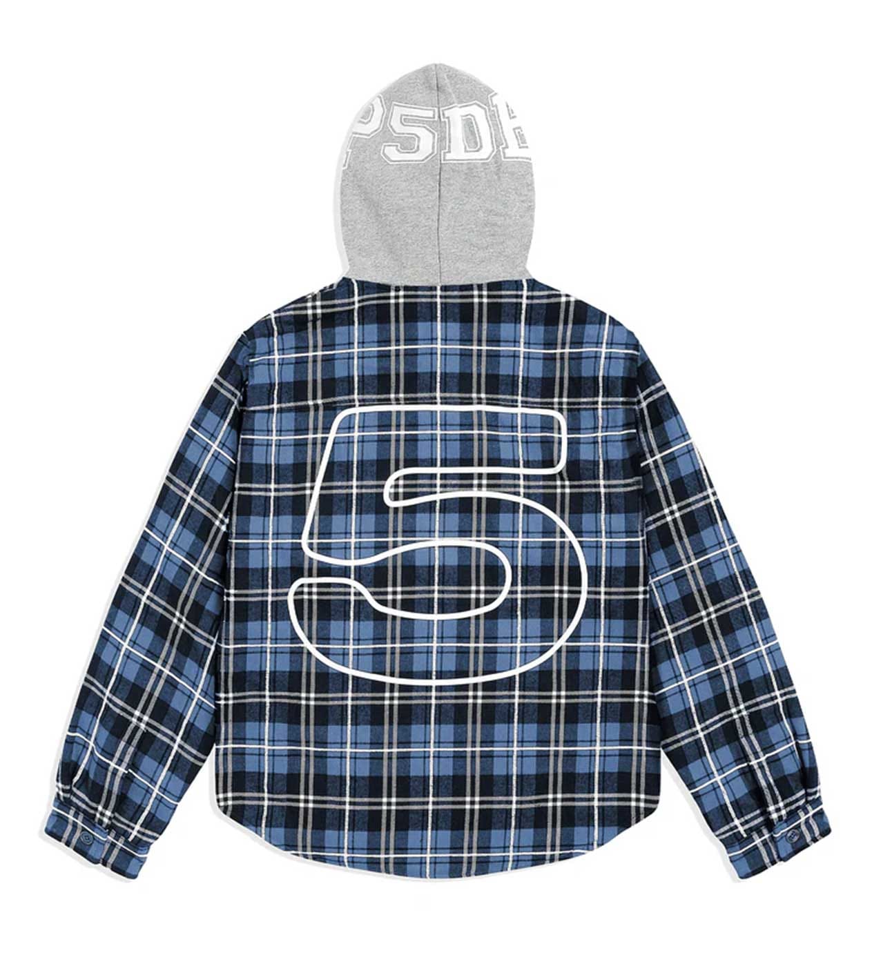 Sp5der Worldwide Sp5der Hooded Flannel Zip Up Blue