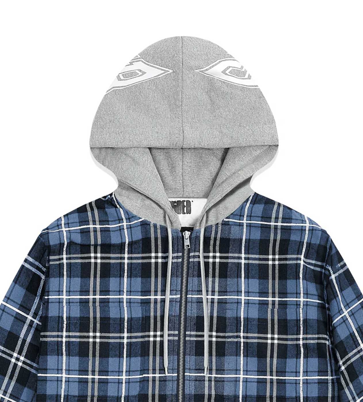 Sp5der Worldwide Sp5der Hooded Flannel Zip Up Blue