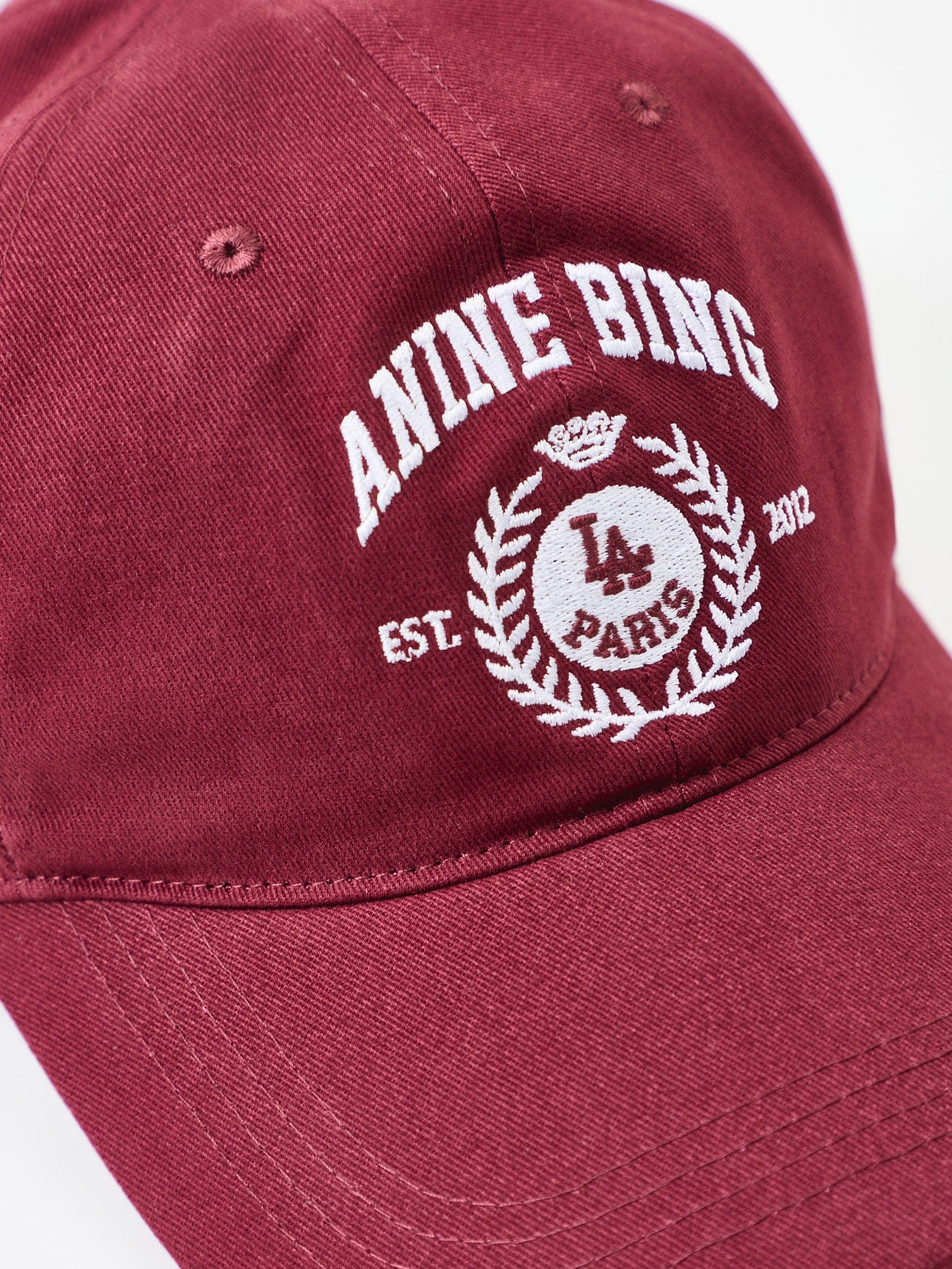 Anine Bing Jeremy Collegiate Baseball Cap Burgundy