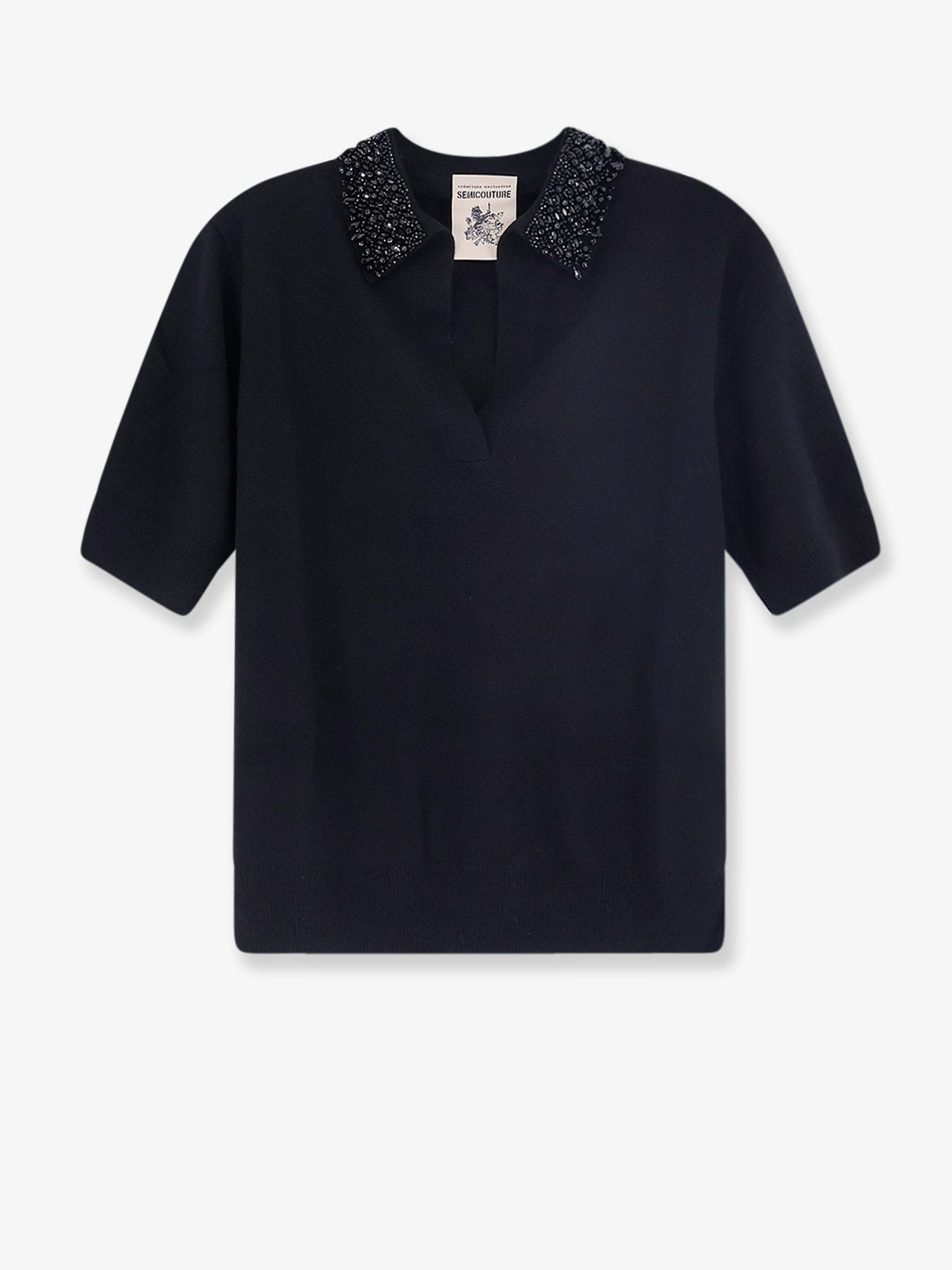 Semicouture Polo virgin wool and cashmere blend shirt