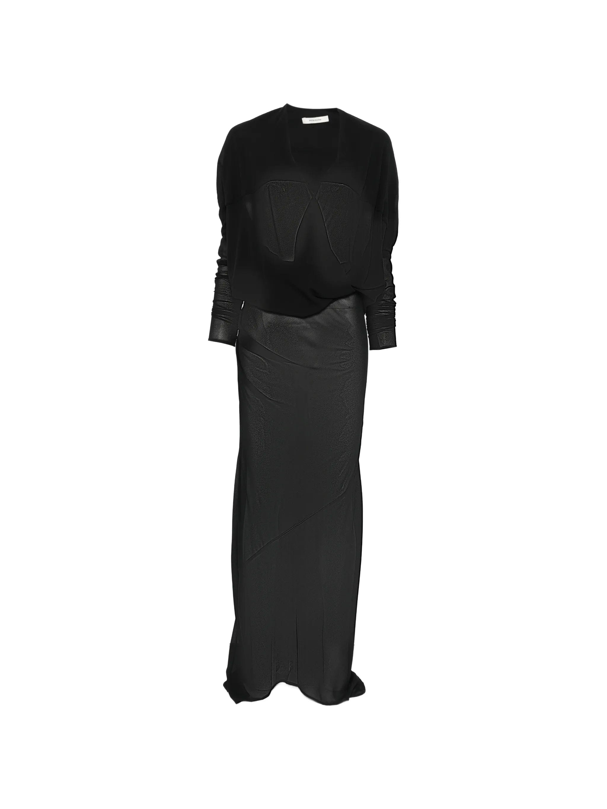 Entire Studios sheer - panel V - neck maxi wrap dress