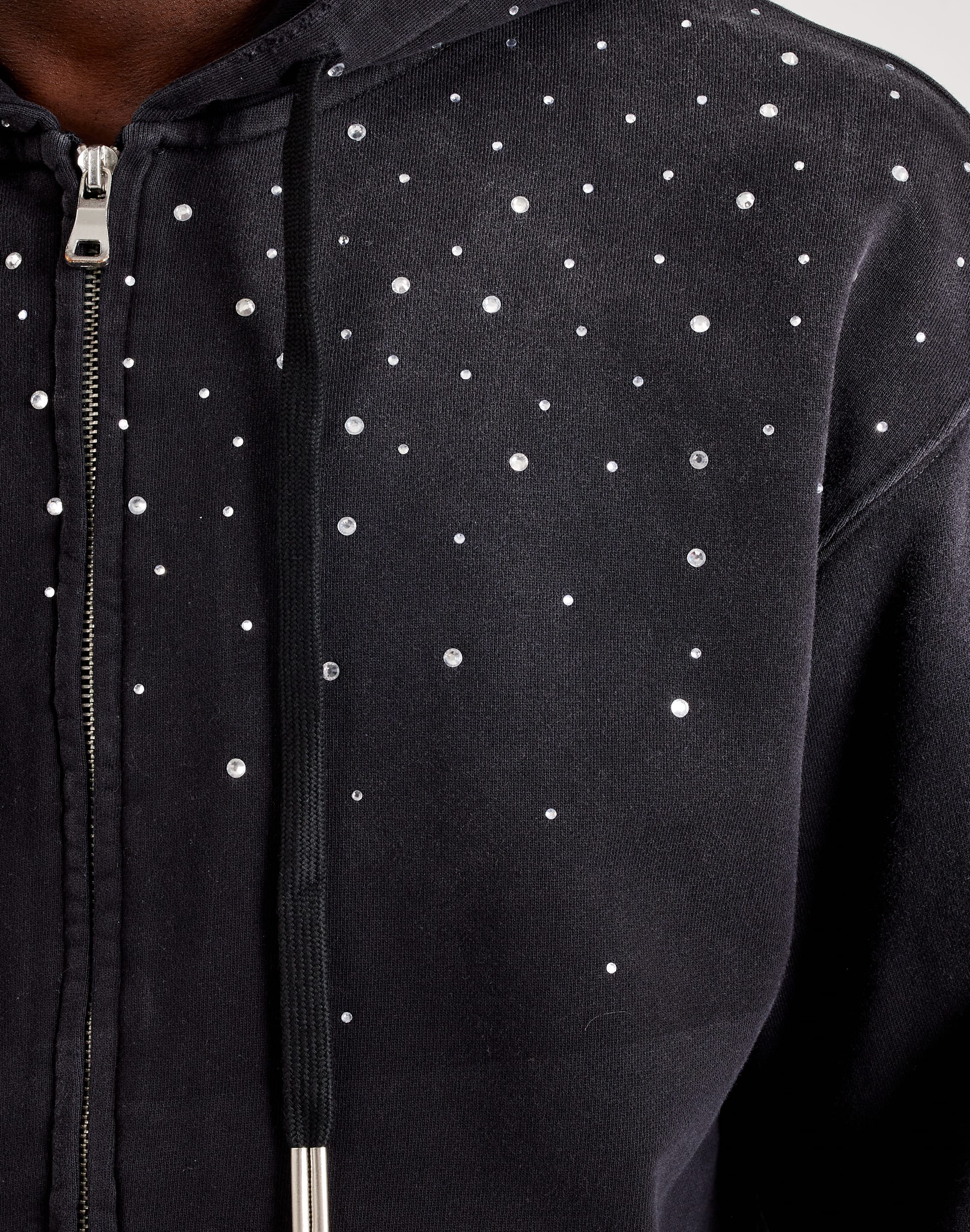 First Row Rhinestone Full - Zip Fleece Hoodie