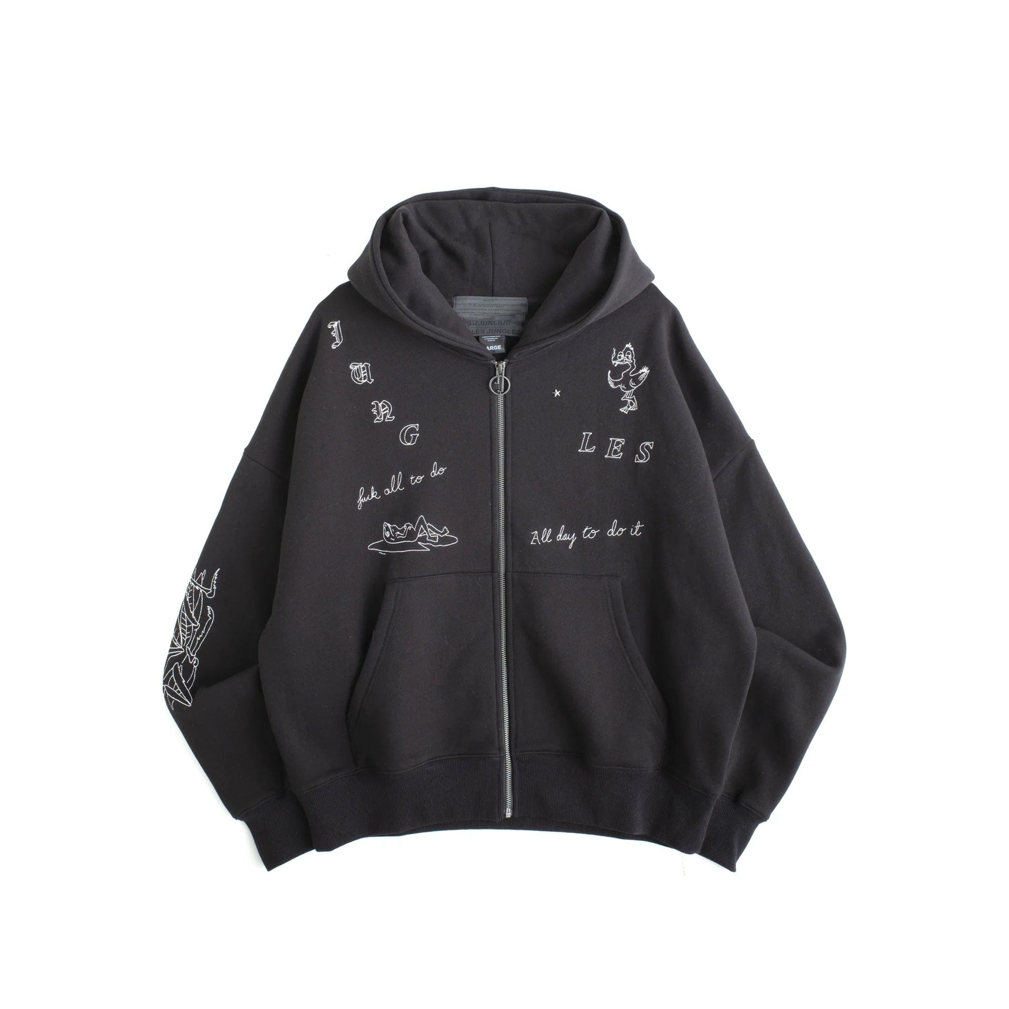 Jungles Mens Fuck All To Do Zip Hoodie