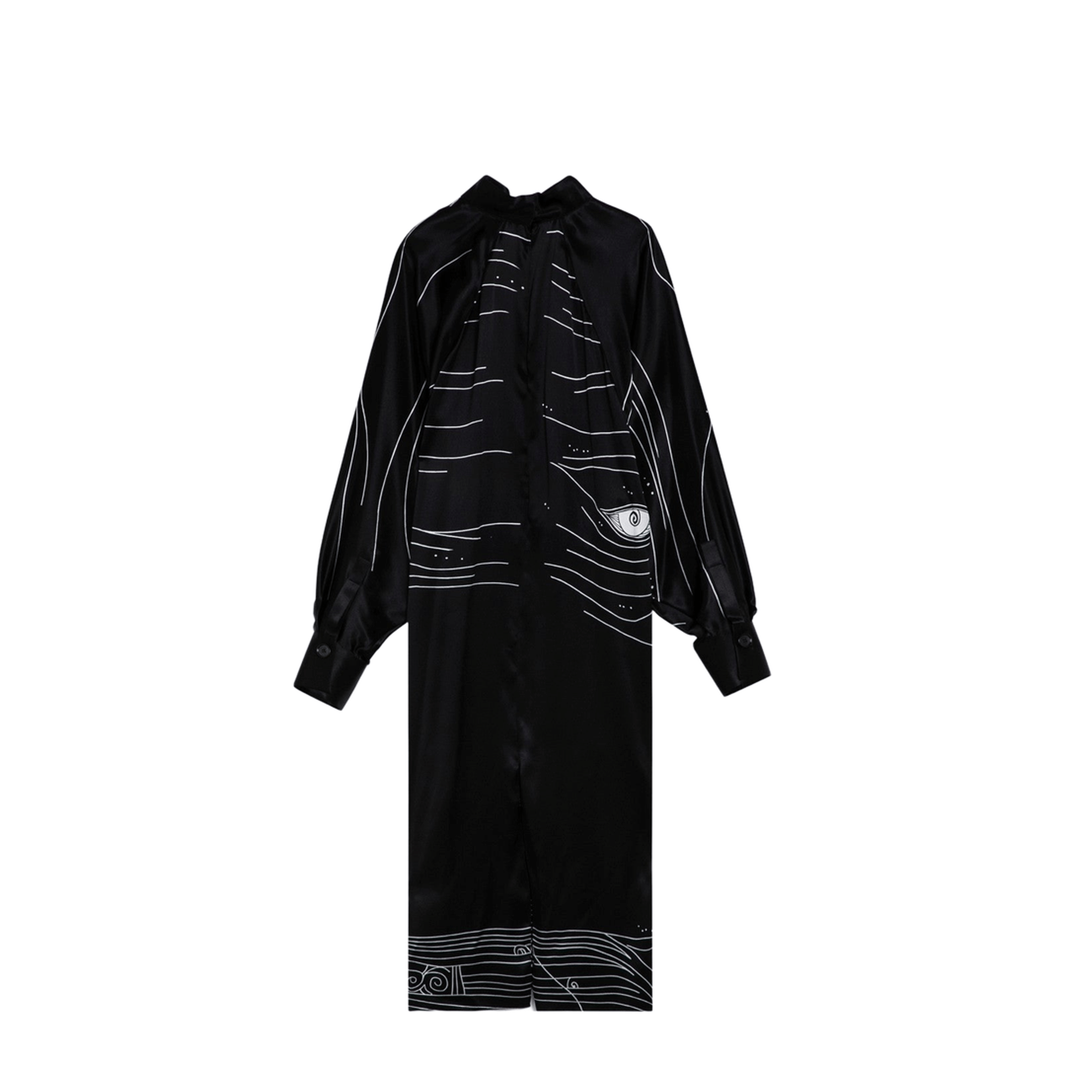 Ferragamo Black Silk Satin Midi Dress