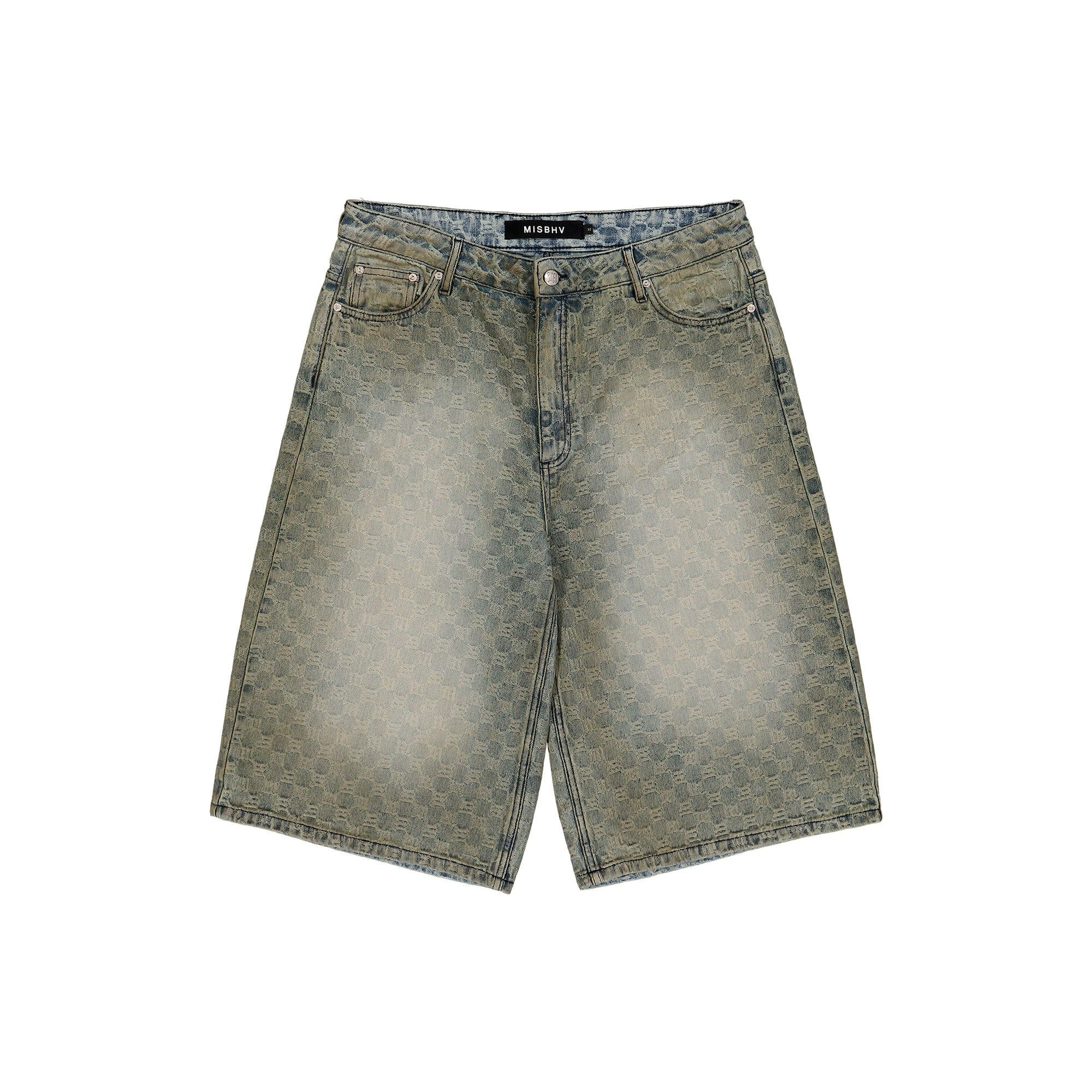 Misbhv Monogram Ocean Washed Denim Shorts