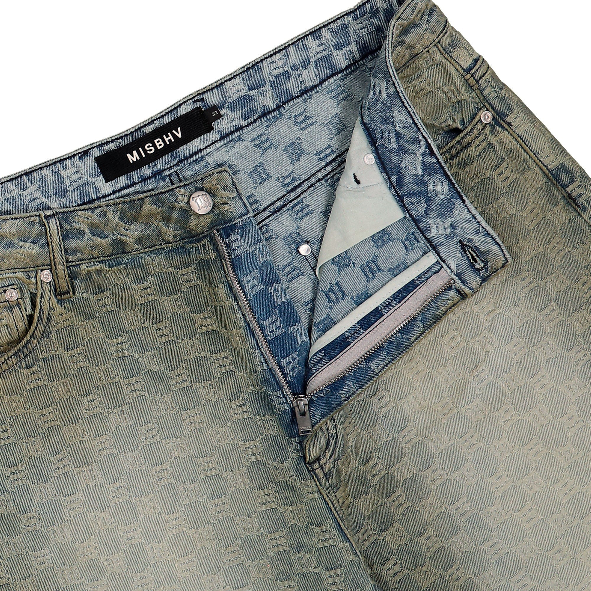 Misbhv Monogram Ocean Washed Denim Shorts