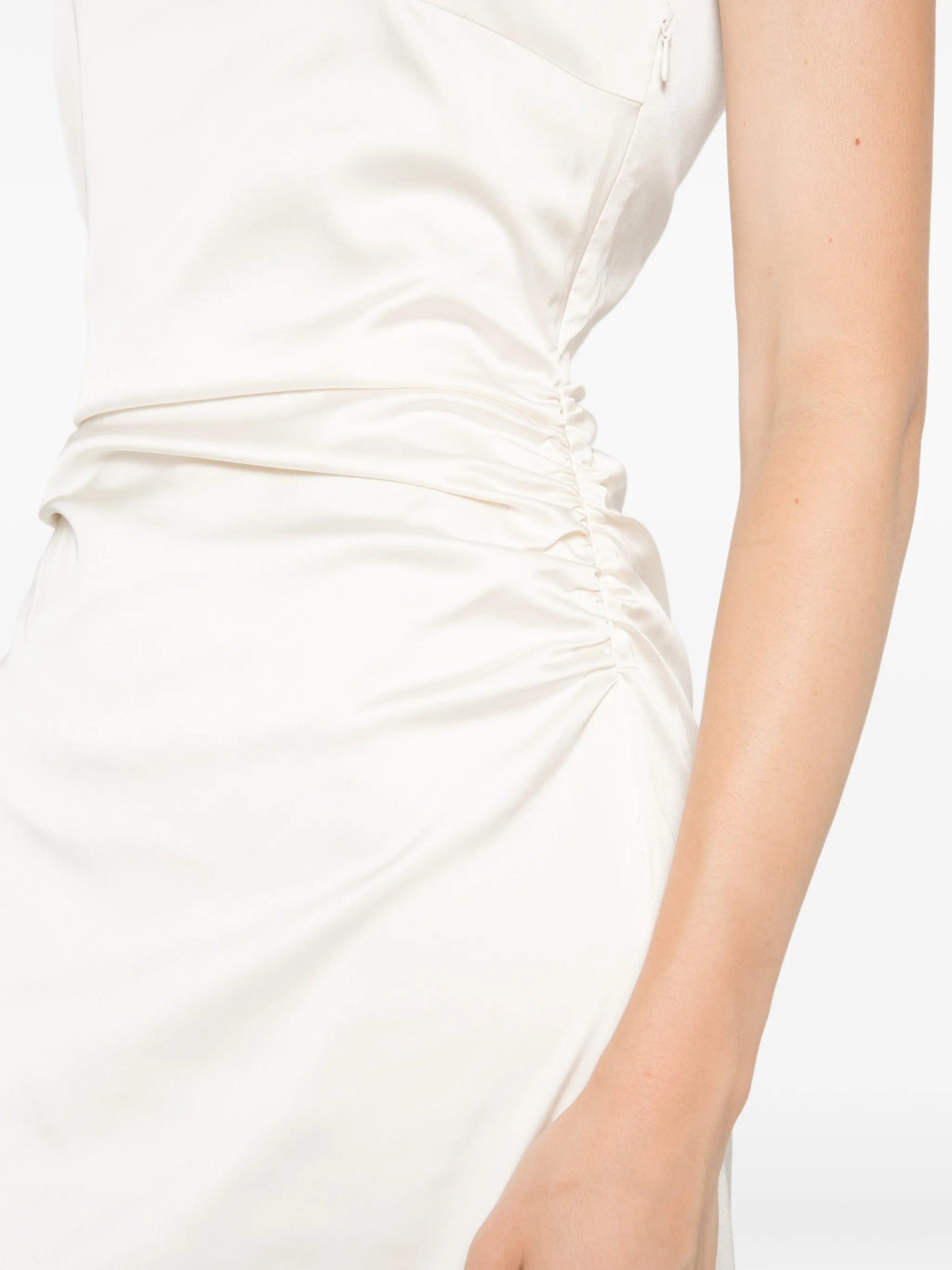 Rotate Birger Christensen lace - trim ruched maxi dress