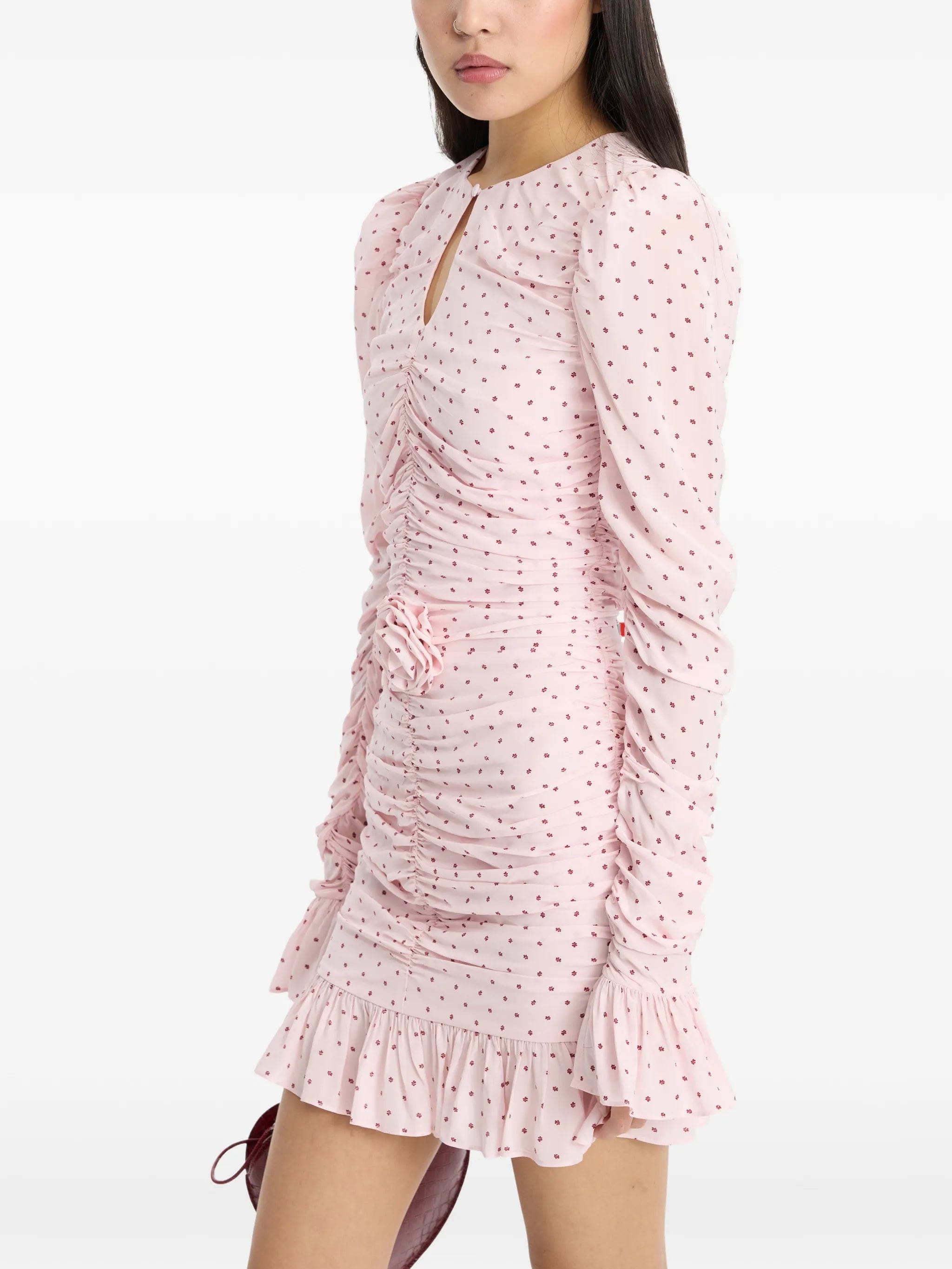 Rotate Birger Christensen ruched ruffled dress