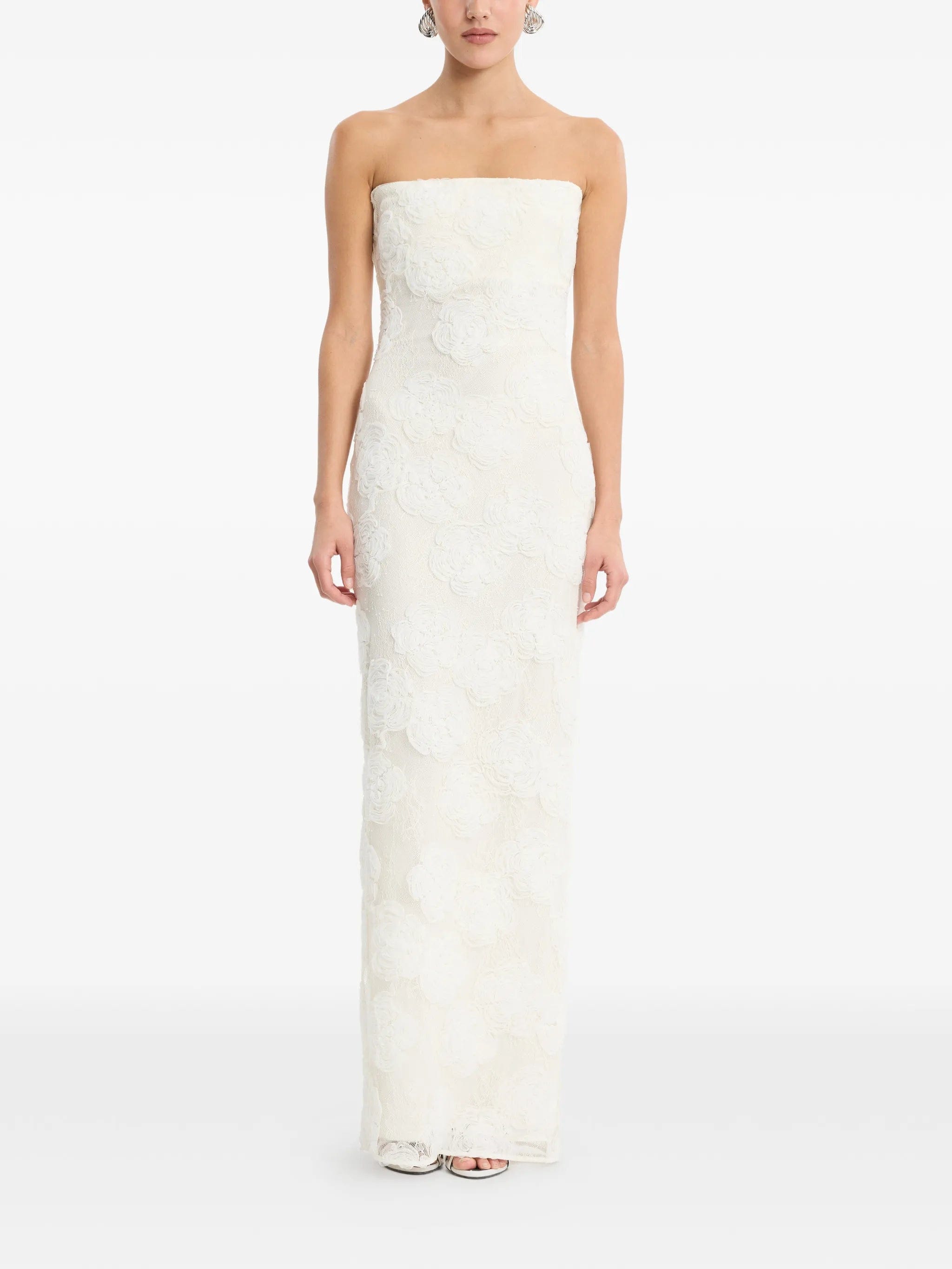 Rotate Birger Christensen flower mesh tube dress
