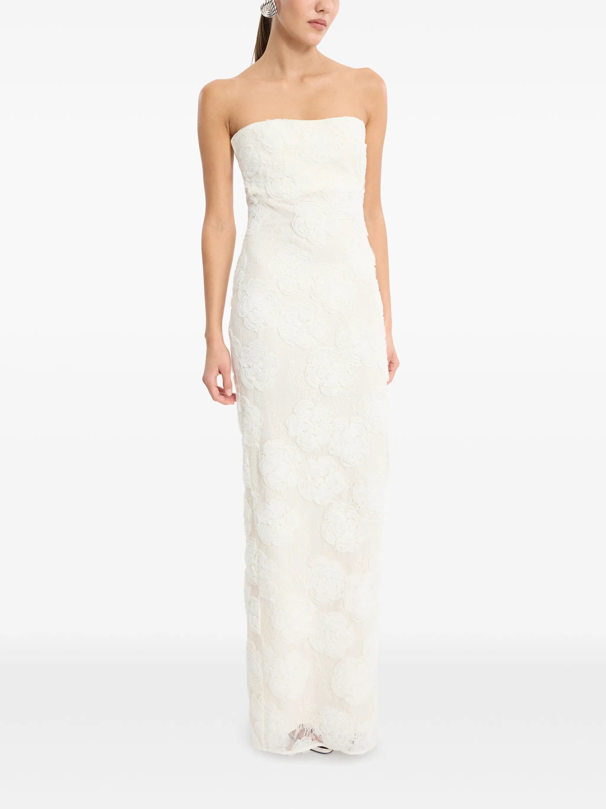 Rotate Birger Christensen flower mesh tube dress