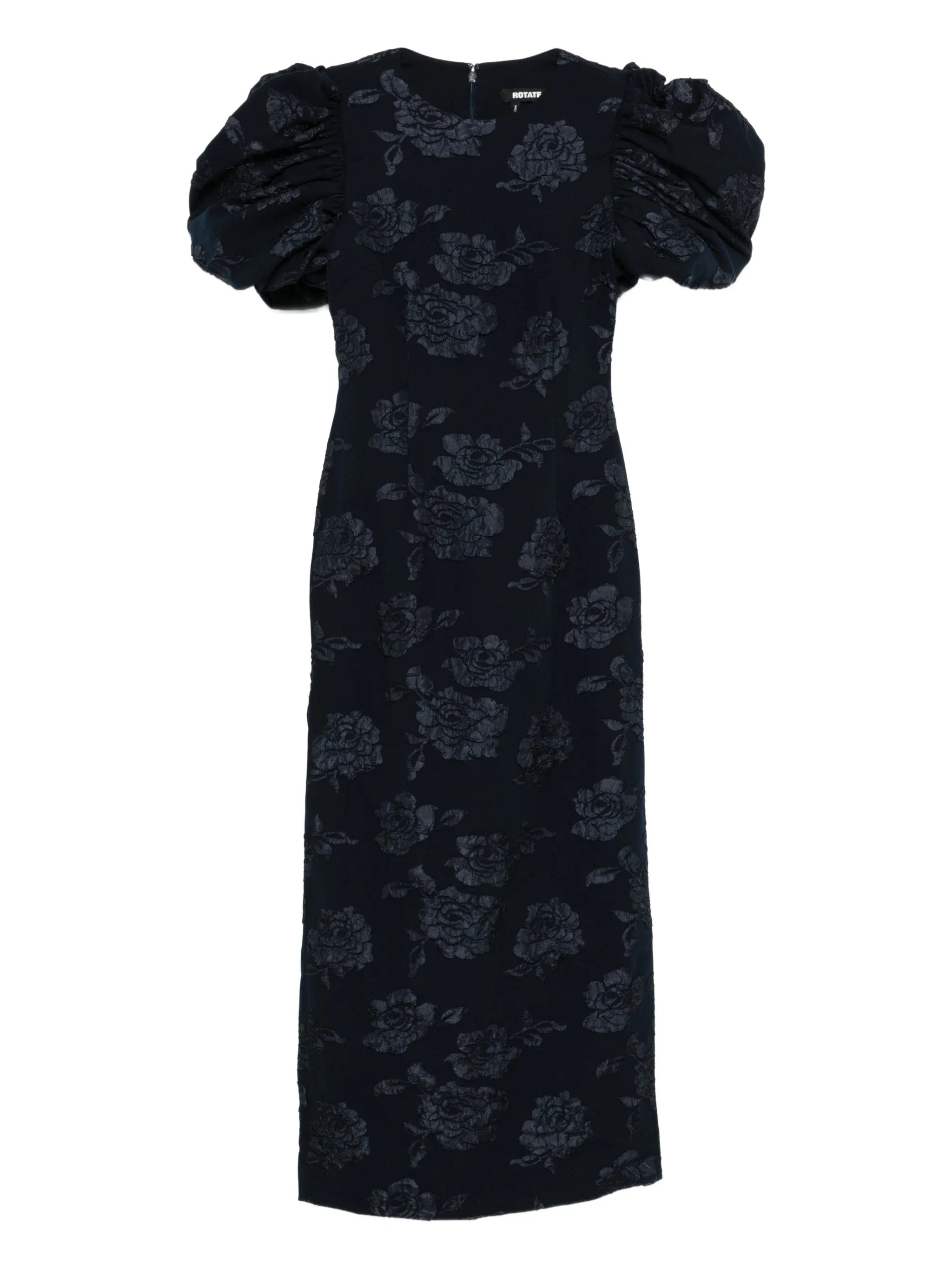 Rotate Birger Christensen jacquard puff midi dress